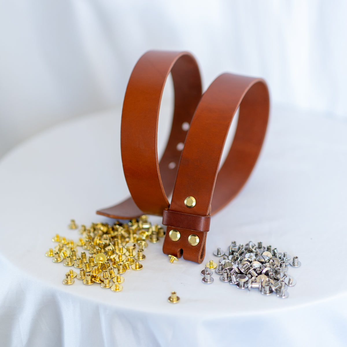 Gürtelriemen ohne Schnalle | Leder vegetabil gegerbt | Cognac | Gürtel- Blank 2-4cm