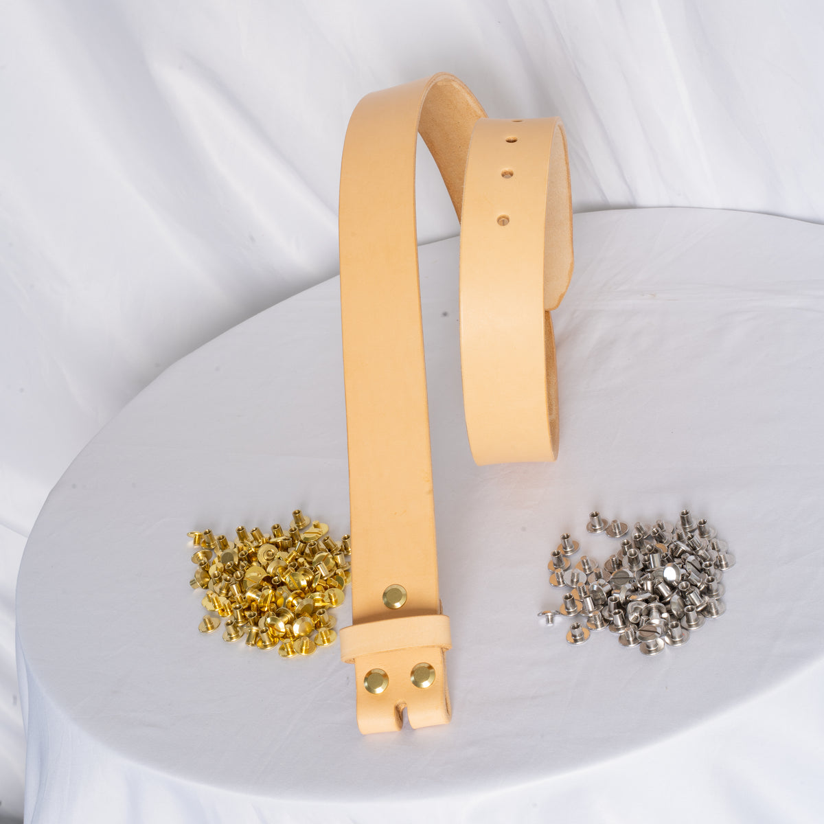 Gürtelriemen ohne Schnalle | Leder vegetabil gegerbt | Naturell| Gürtel- Blank 2-4cm