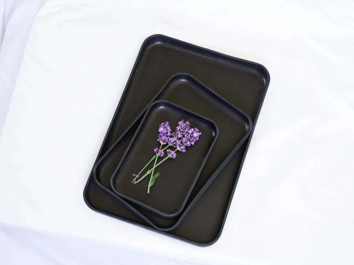 Leder Valet Tray Schwarz – Pflanzlich gegerbt | Leder mit Liebe