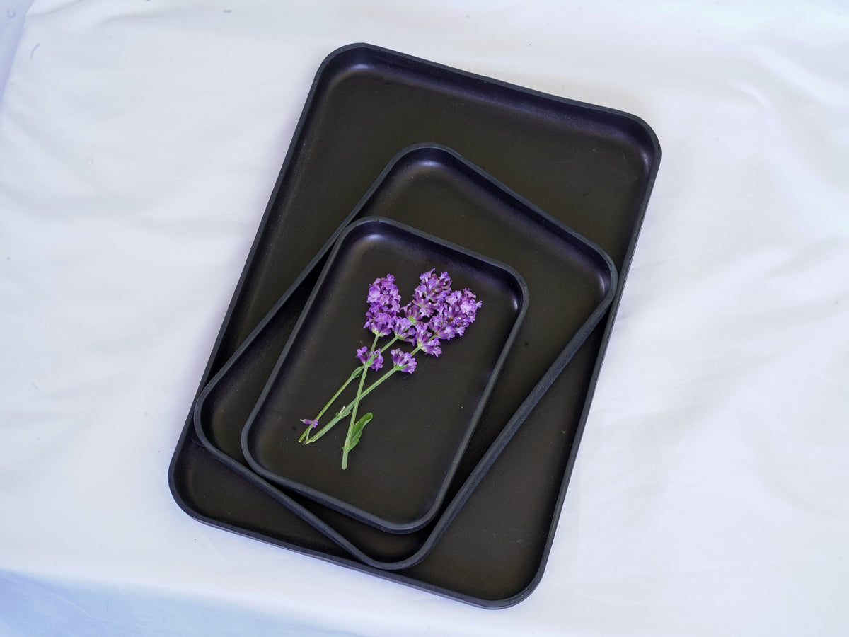 Leder Valet Tray Schwarz – Pflanzlich gegerbt | Leder mit Liebe