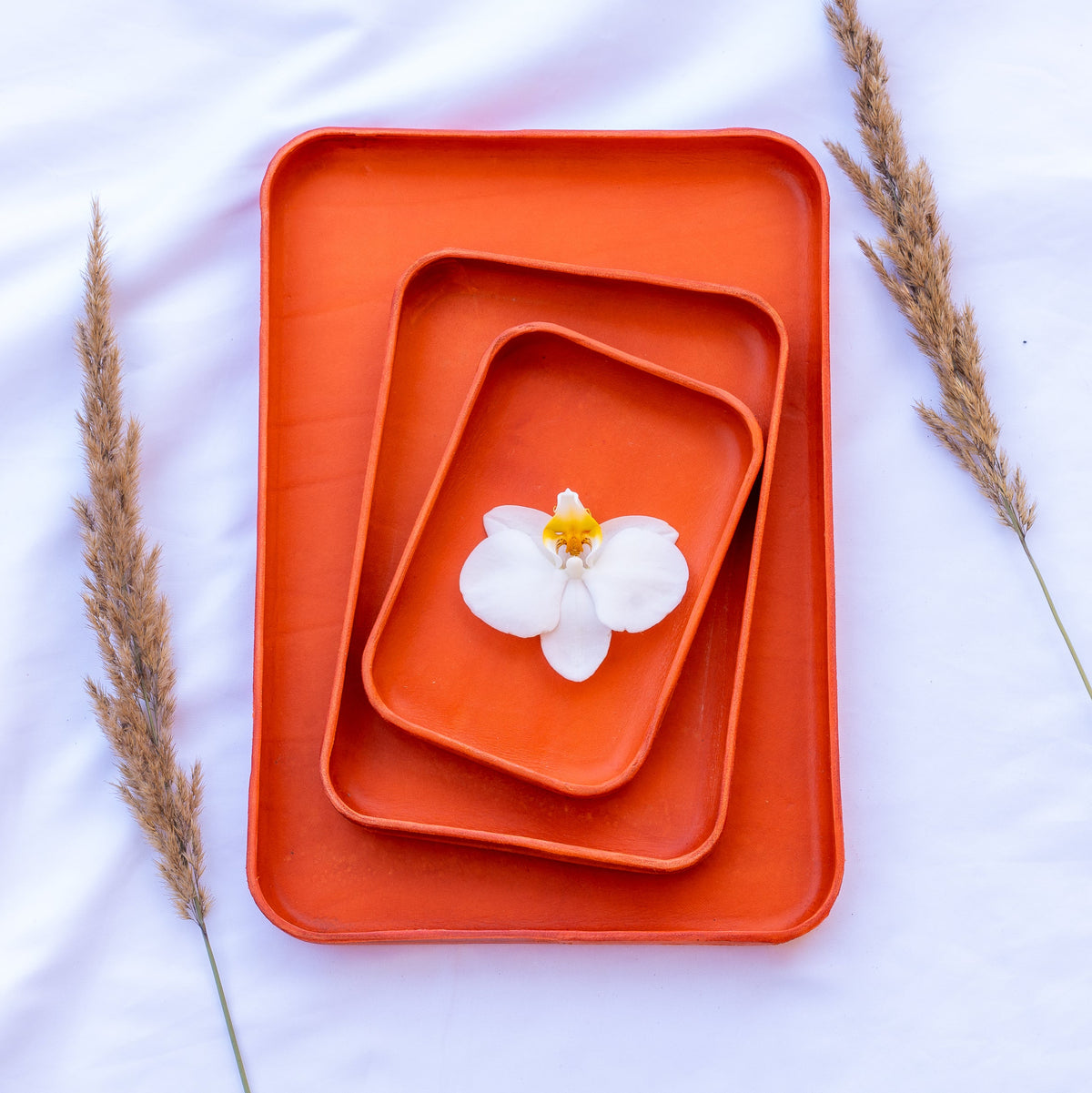 Orange Ledertray Organizer | Taschenleerer | Buttero-Leder