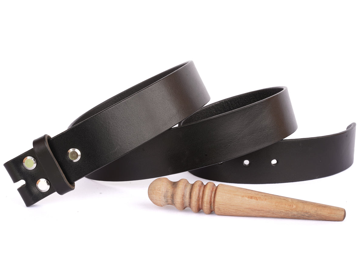 Gürtelriemen ohne Schnalle | Leder vegetabil gegerbt | Schwarz | Gürtel- Blank 2-4cm