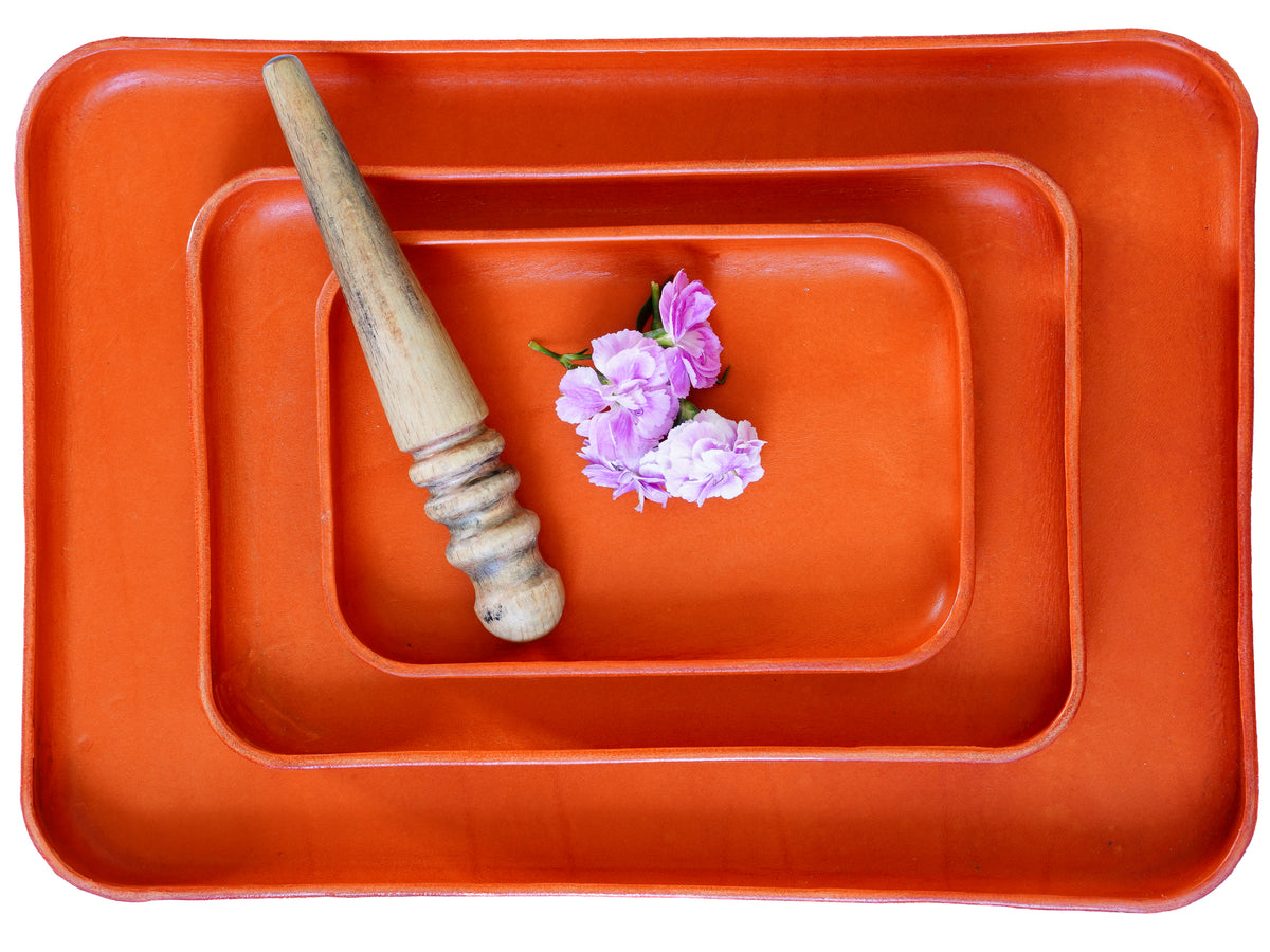 Orange Ledertray Organizer | Taschenleerer | Buttero-Leder