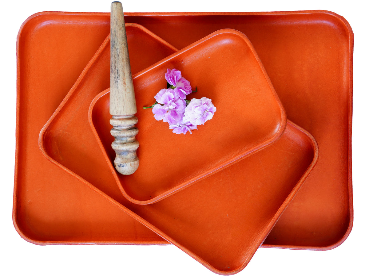 Orange Ledertray Organizer | Taschenleerer | Buttero-Leder