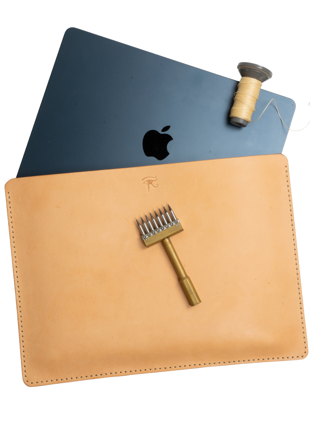 Housse MacBook en cuir cousue main | Housse en cuir Air Pro 13 14 15 16 | Badalassi Carlo | Bone
