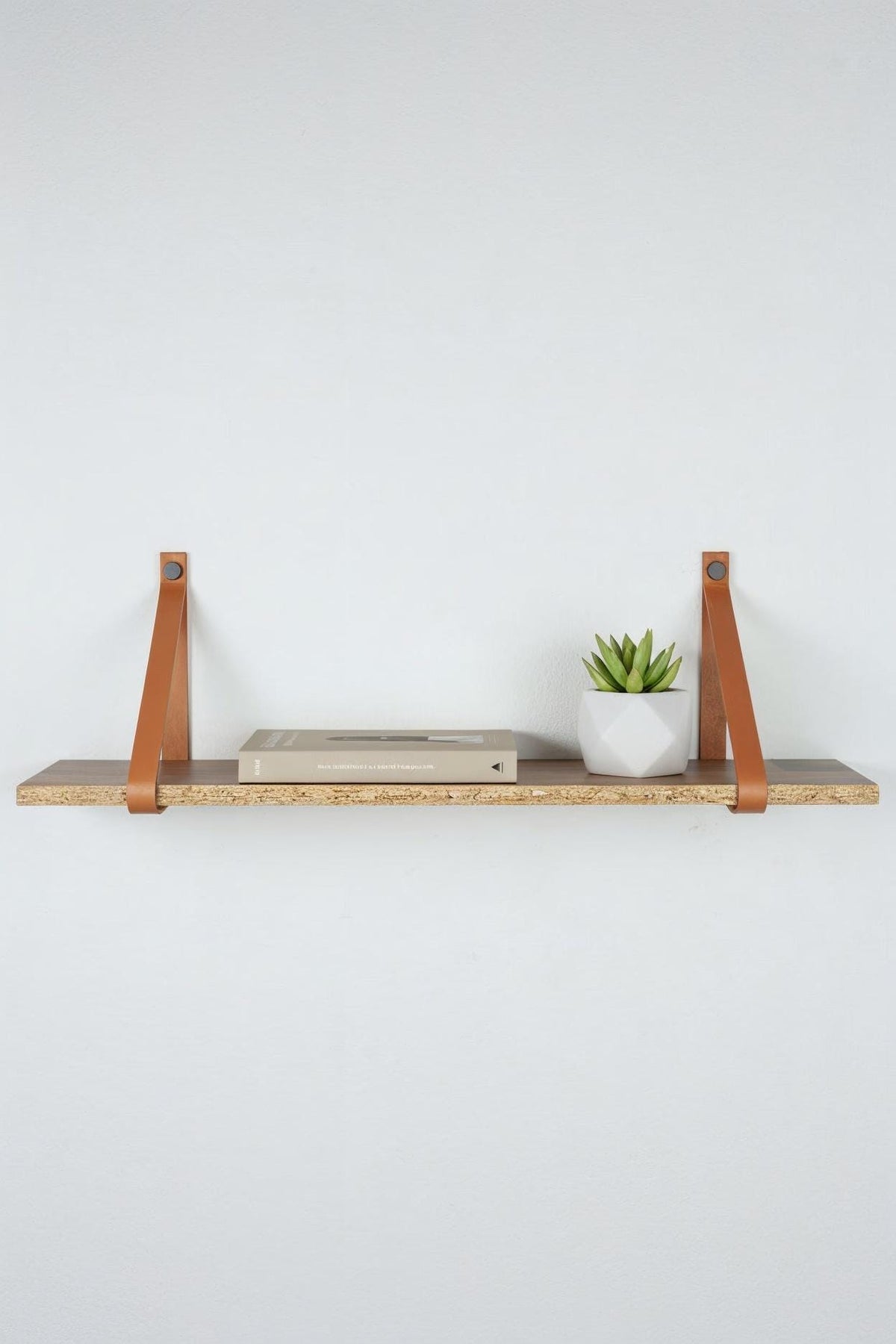Hängeregal mit Lederriemen Leder l Leder Wandhalterung Regal | Handmade Leather Shelf Brackets | Plant Shelf l Lederriemen Regalträger