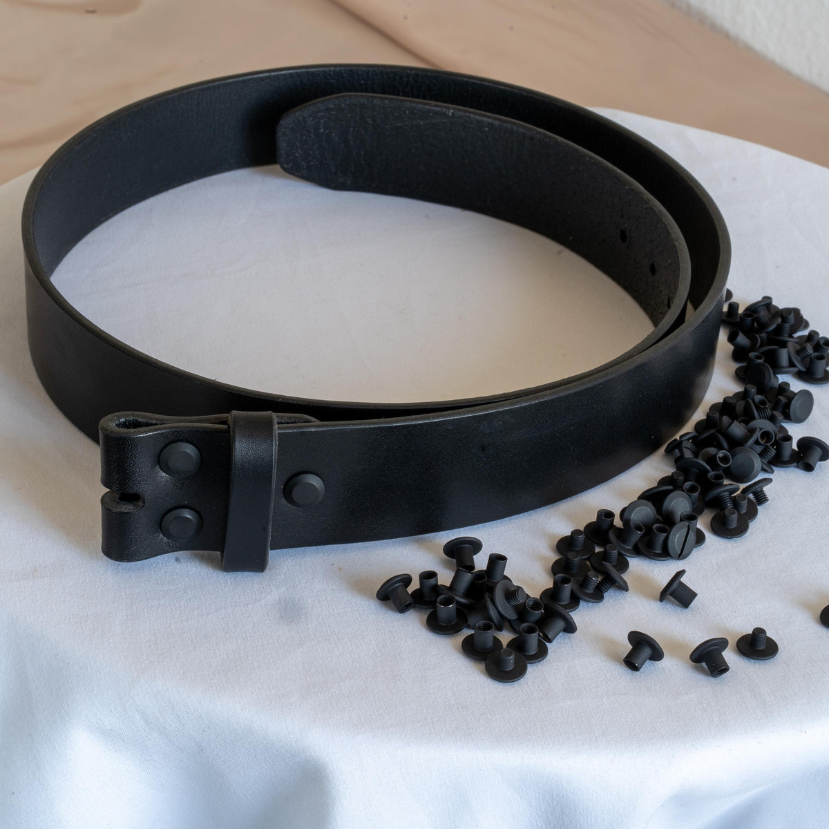 Black Belt Blank for Buckle | Vegetable Tanned Leather Belt Strap | Tuscan Leather | Unfinished Belt 2cm 2.5cm 3cm 3.2cm 3.5cm 3.8cm 4cm