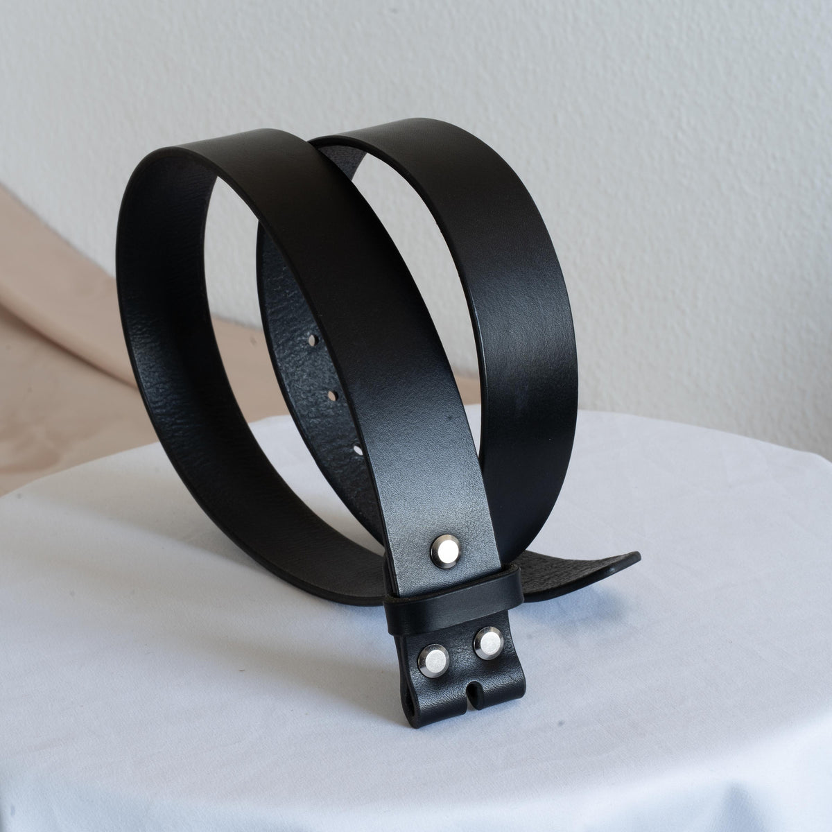 Black Belt Blank for Buckle | Vegetable Tanned Leather Belt Strap | Tuscan Leather | Unfinished Belt 2cm 2.5cm 3cm 3.2cm 3.5cm 3.8cm 4cm