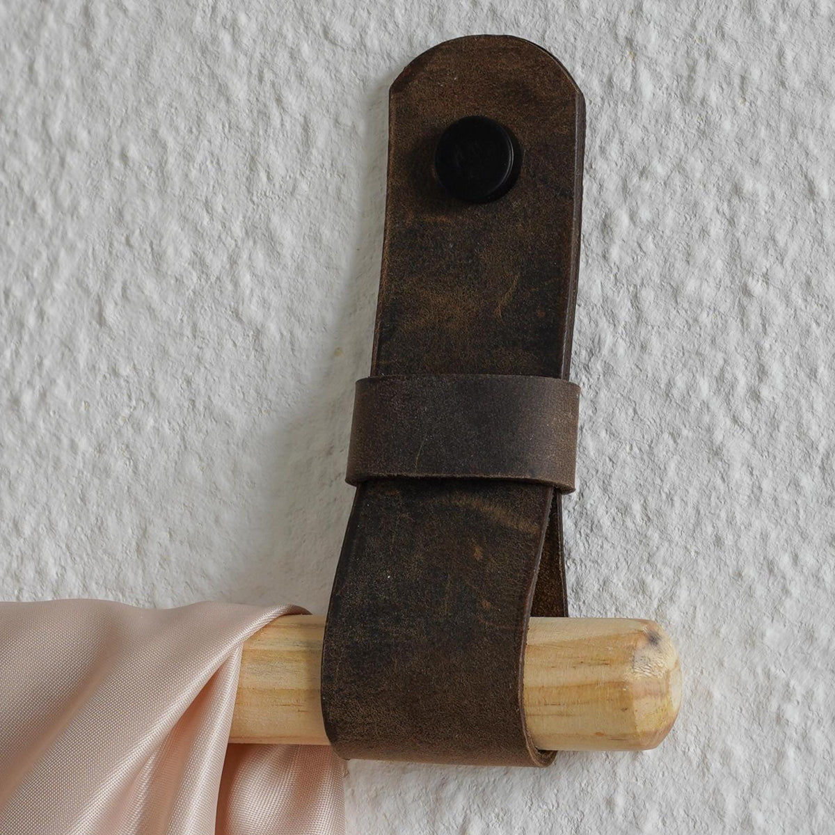 Gardinenstangenhalter Leder, Wandlederriemen – Leder Raffhalter – Gardienenhalter –Vorhangstangenhalter – Wandlederriemen – 2er Set