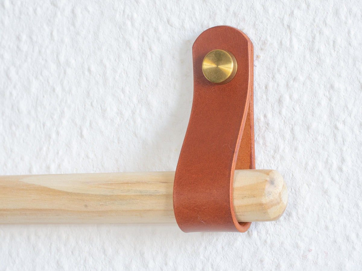 Gardinstangenhalter – Butteroleder Vorhangstangenhalter – Leder Raffhalter