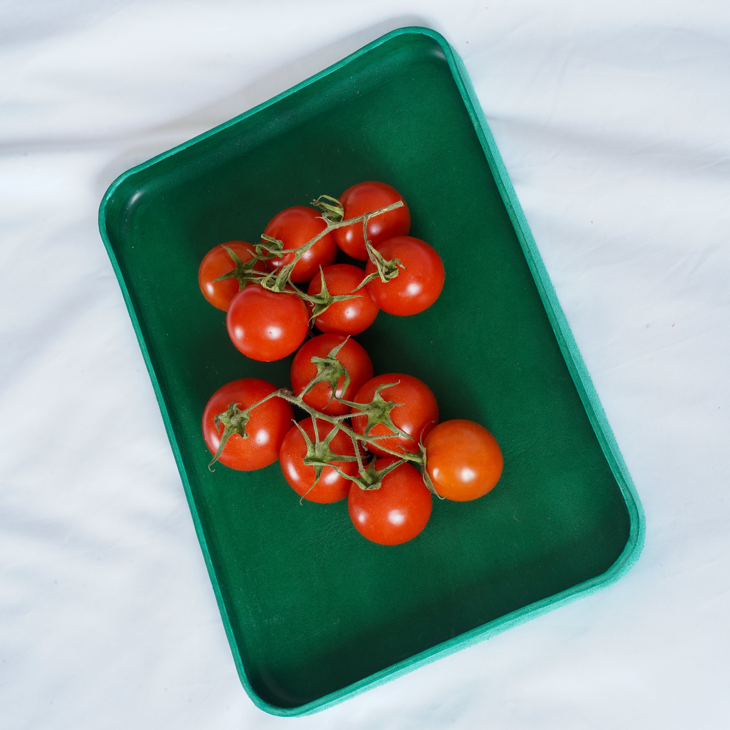 Handmade Leather Tray | Key Tray, Jewelry Tray, Valet Tray | Italian Leather | Dark Green