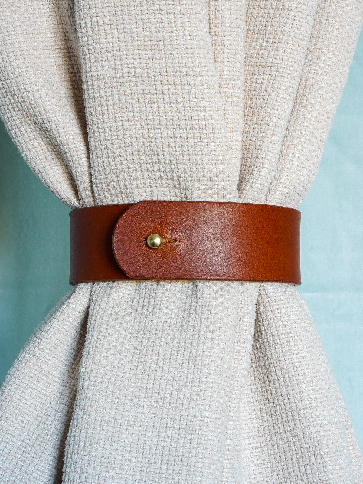 Handmade Leder Raffhalter | Gardinenhalter Vorhangband | Buttero-Leder