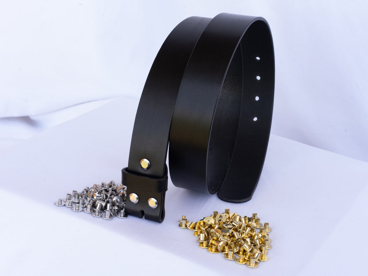 Gürtelriemen ohne Schnalle | Leder vegetabil gegerbt | Schwarz | Gürtel- Blank 2-4cm