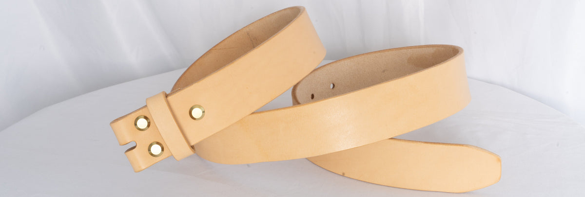 Gürtelriemen ohne Schnalle | Leder vegetabil gegerbt | Naturell| Gürtel- Blank 2-4cm