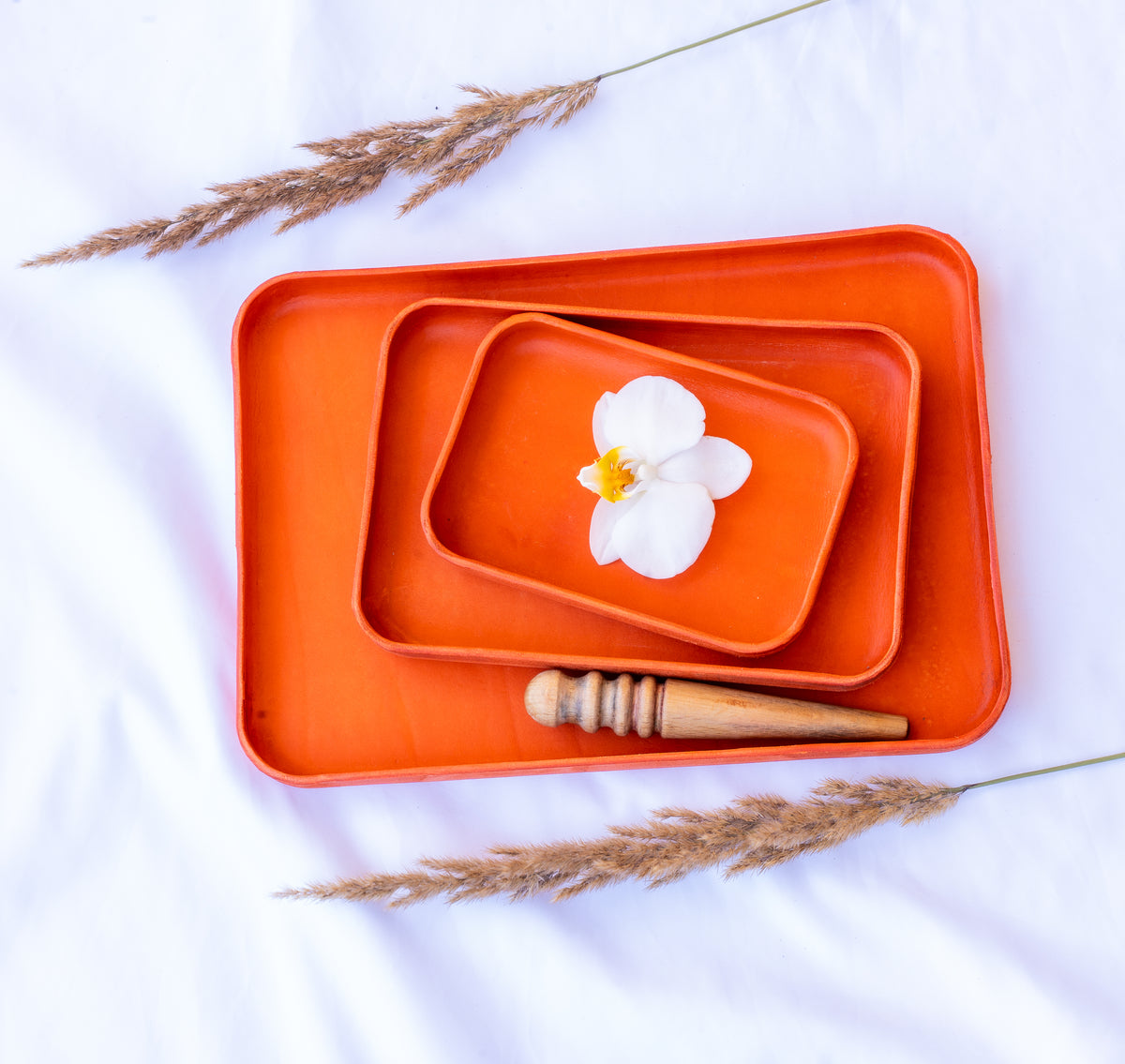 Orange Ledertray Organizer | Taschenleerer | Buttero-Leder