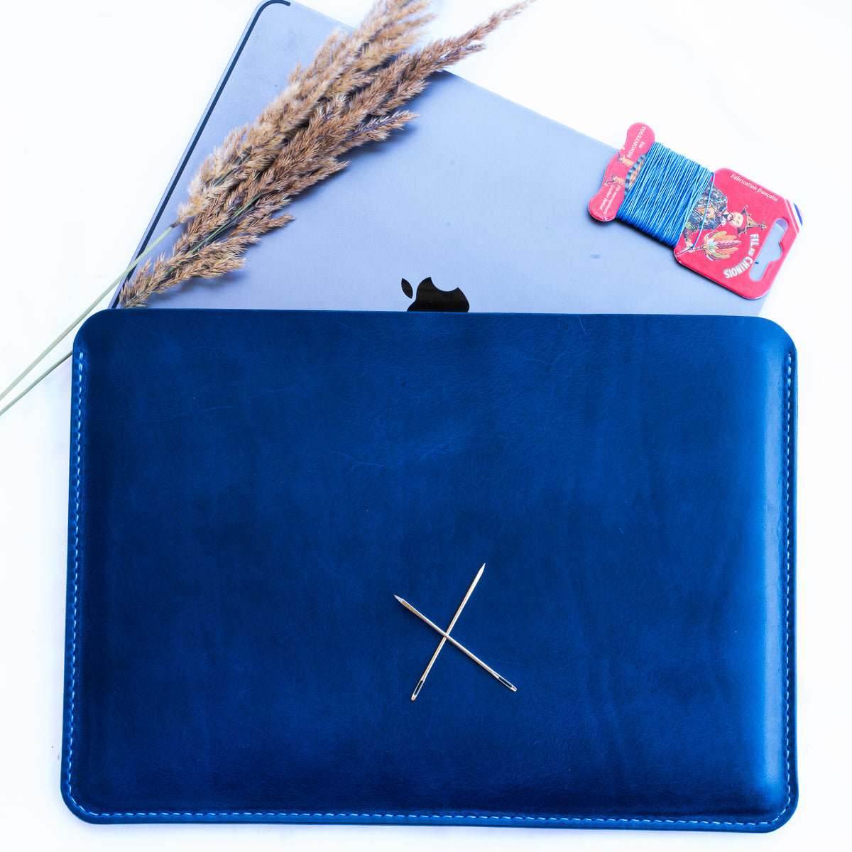 Hand-stitched leather MacBook case | Leather case for Air Pro 13, 14, 15, 16 | Tuscan leather | Badalassi Carlo