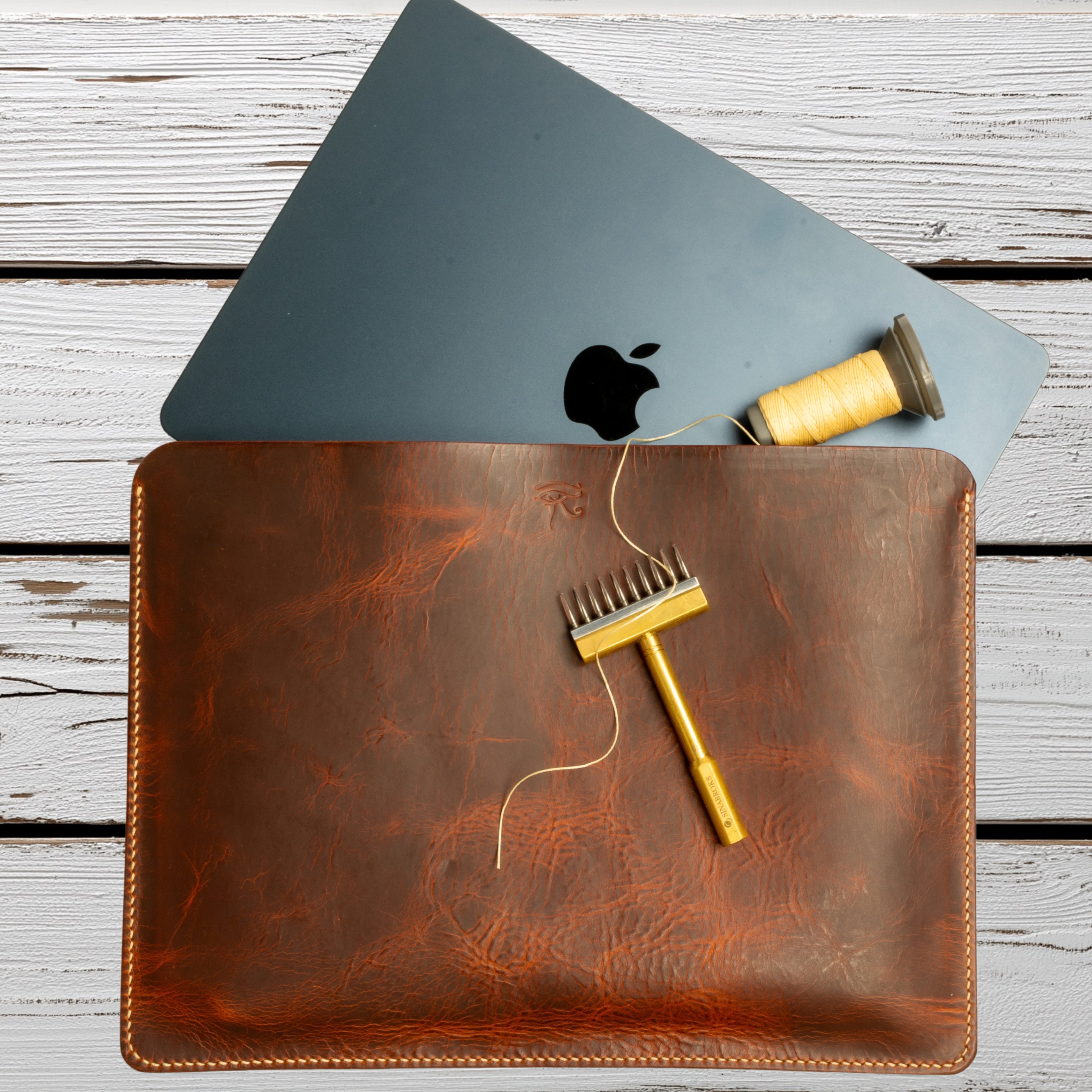 Handcrafted MacBook Leather Case | iPad & MacBook Sleeve | Vegetable Tan Leather by the Famous Carlo Badalassi