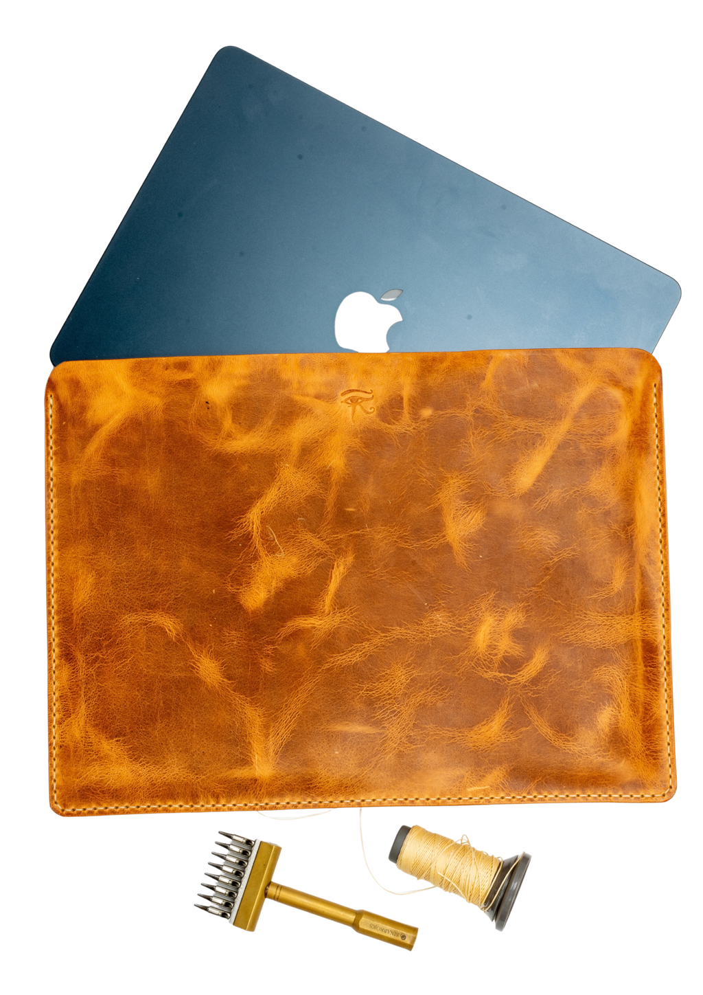 Hand-stitched leather MacBook case | Leather case for Air Pro 13, 14, 15, 16 | Tuscan leather | Badalassi Carlo