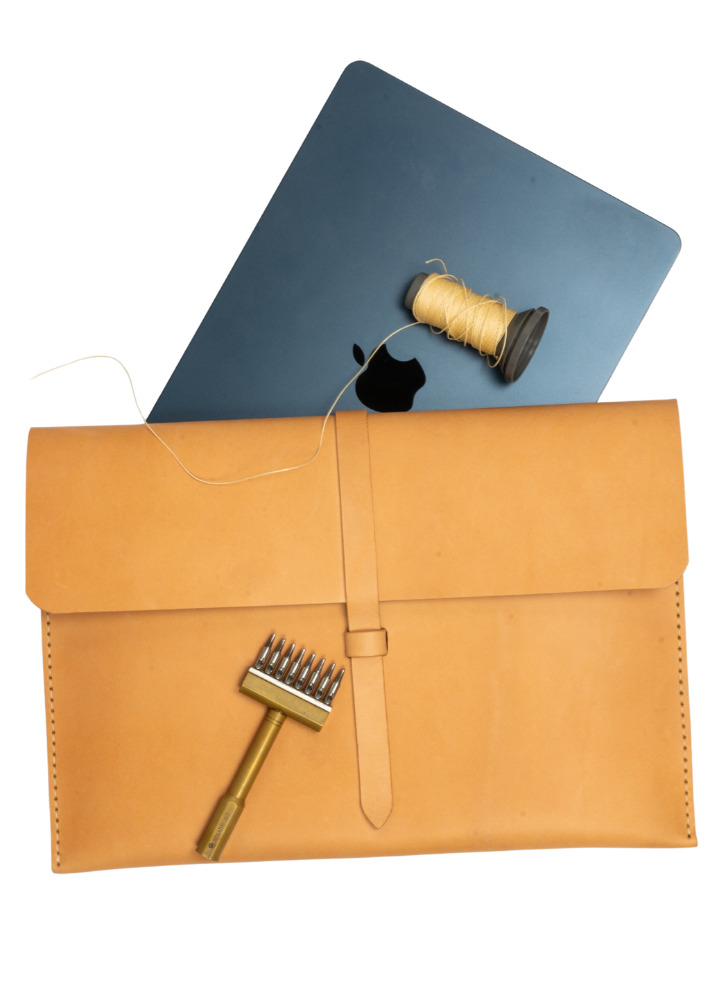 Hand-stitched leather MacBook case | Leather case for Air Pro 13, 14, 15, 16 | Tuscan leather by the renowned Conceria Walpier