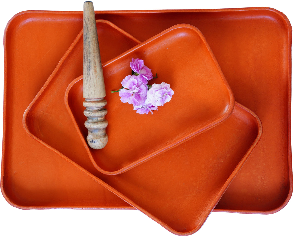 Orange Ledertray Organizer | Taschenleerer | Buttero-Leder