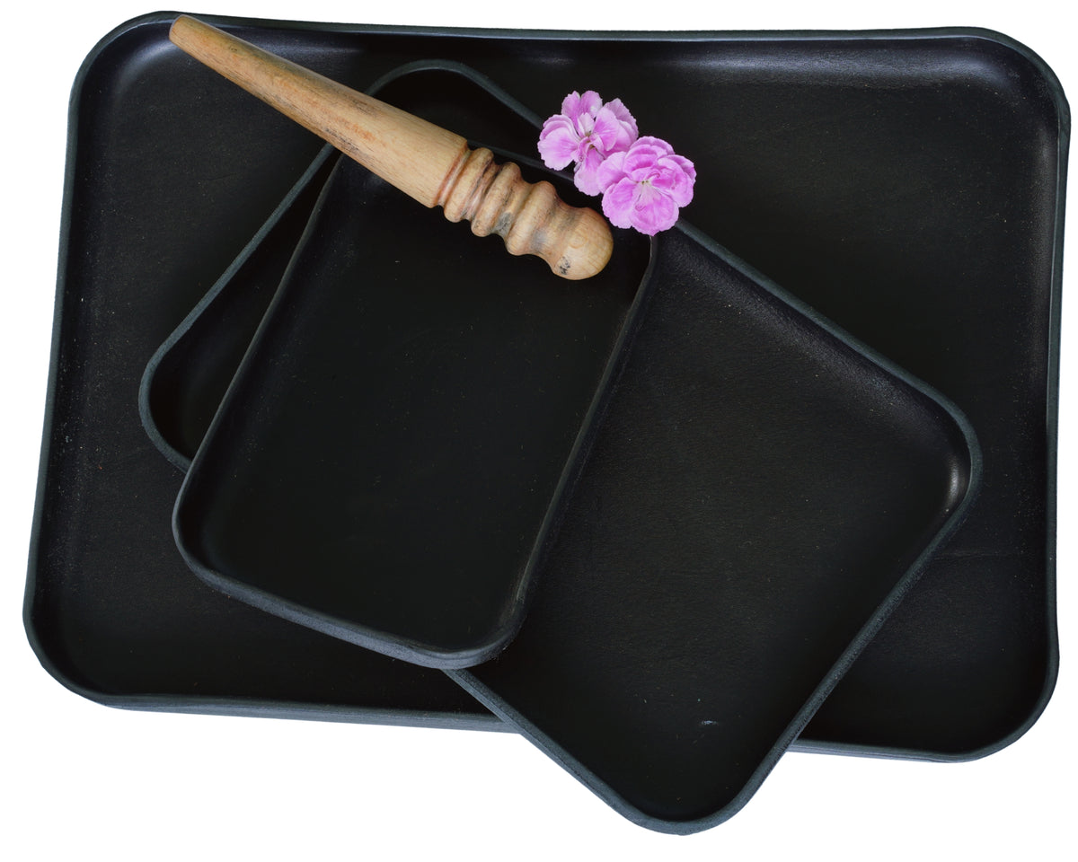 Leder Valet Tray Schwarz – Pflanzlich gegerbt | Leder mit Liebe