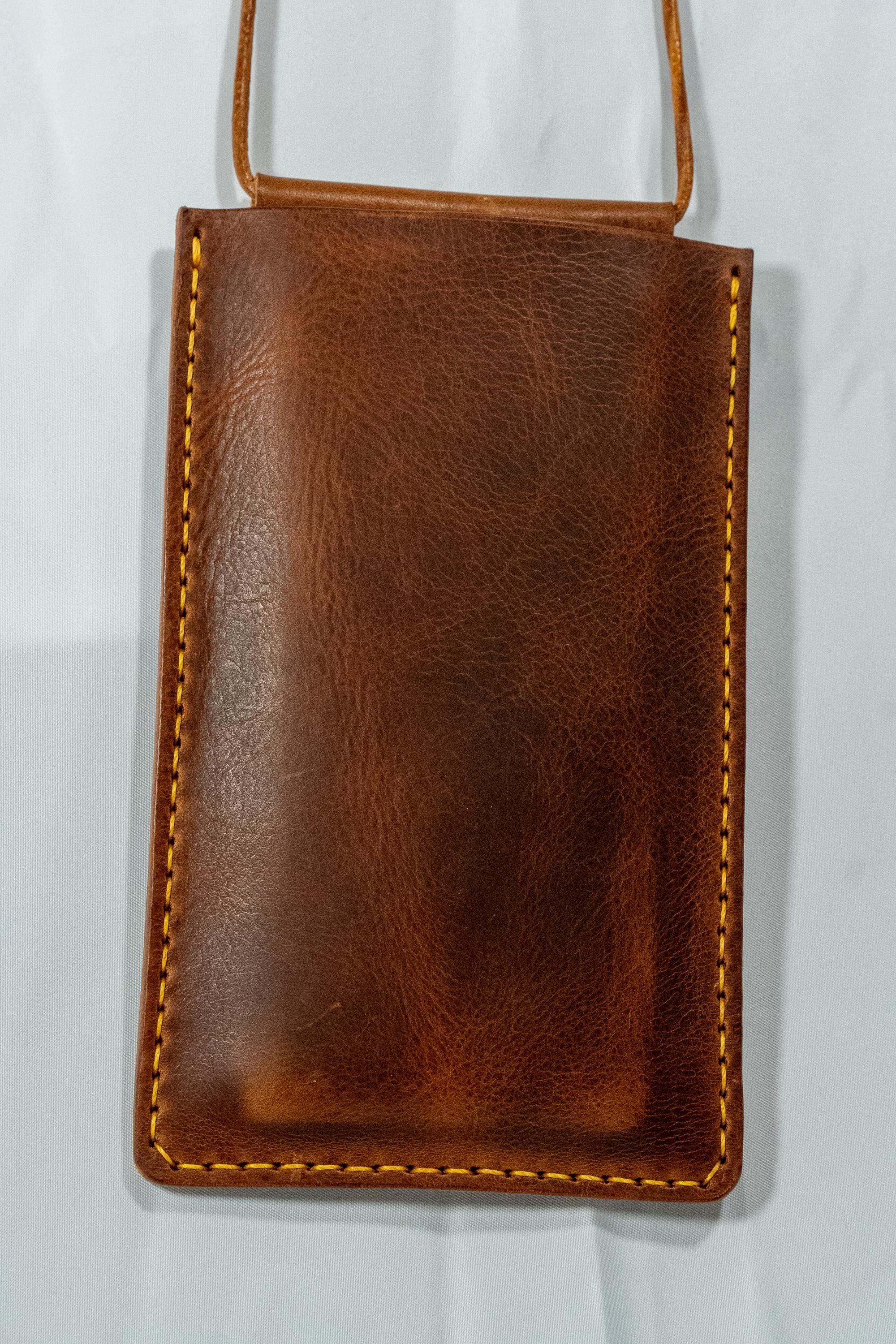 Artisan Italian Leather Phone Crossbody – Slim Card Holder Pouch for iPhone | Handmade