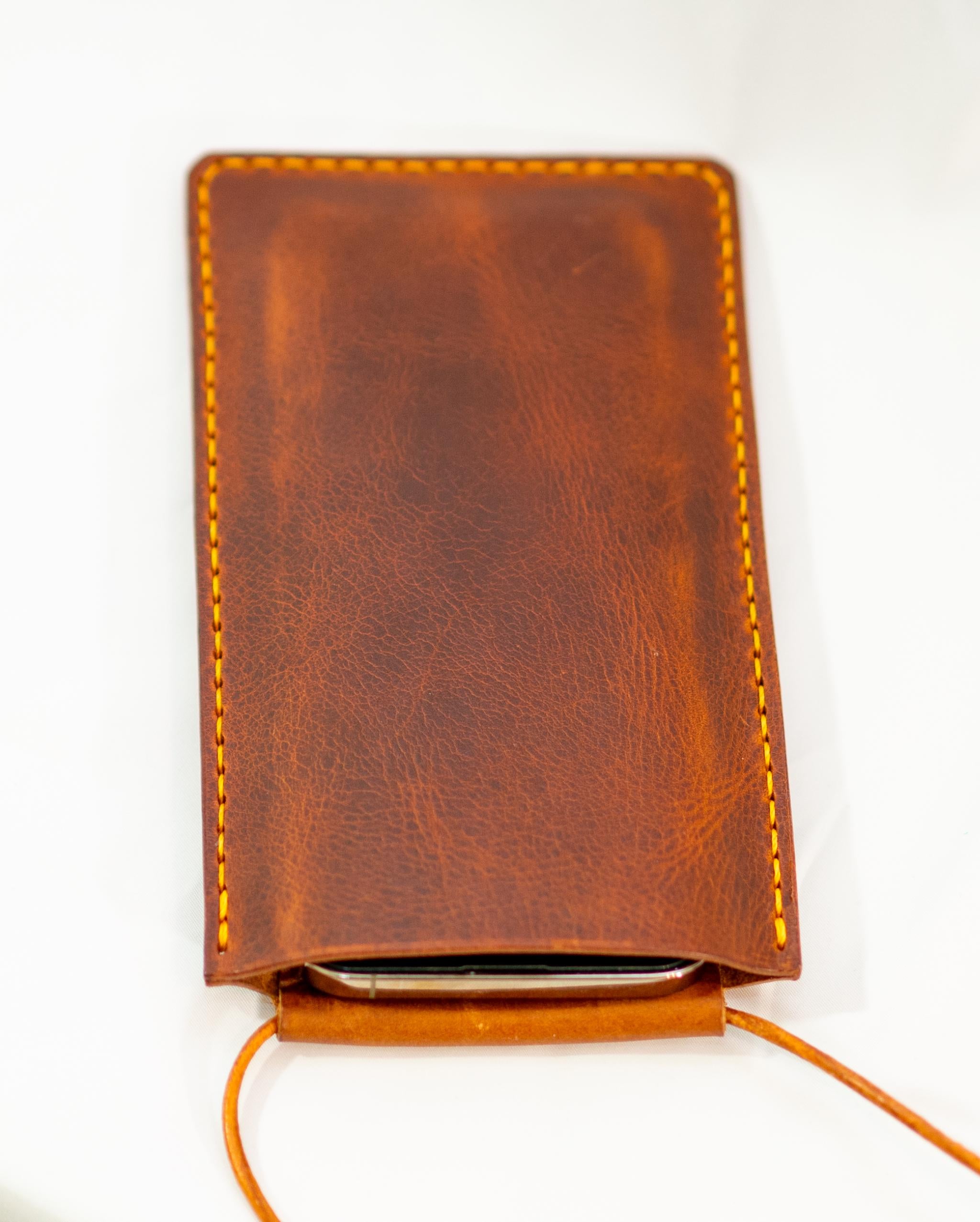 Artisan Italian Leather Phone Crossbody – Slim Card Holder Pouch for iPhone | Handmade