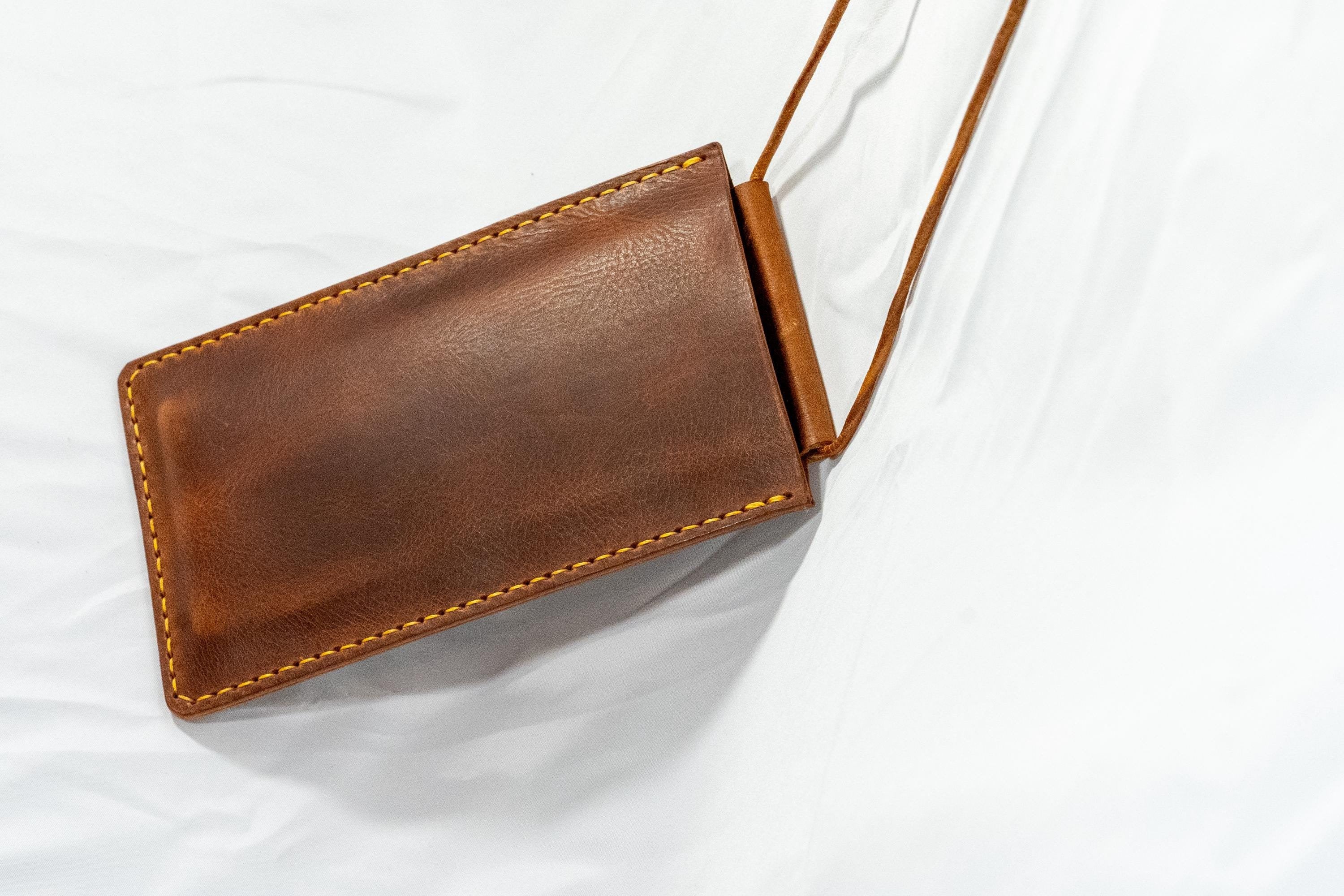 Artisan Italian Leather Phone Crossbody – Slim Card Holder Pouch for iPhone | Handmade