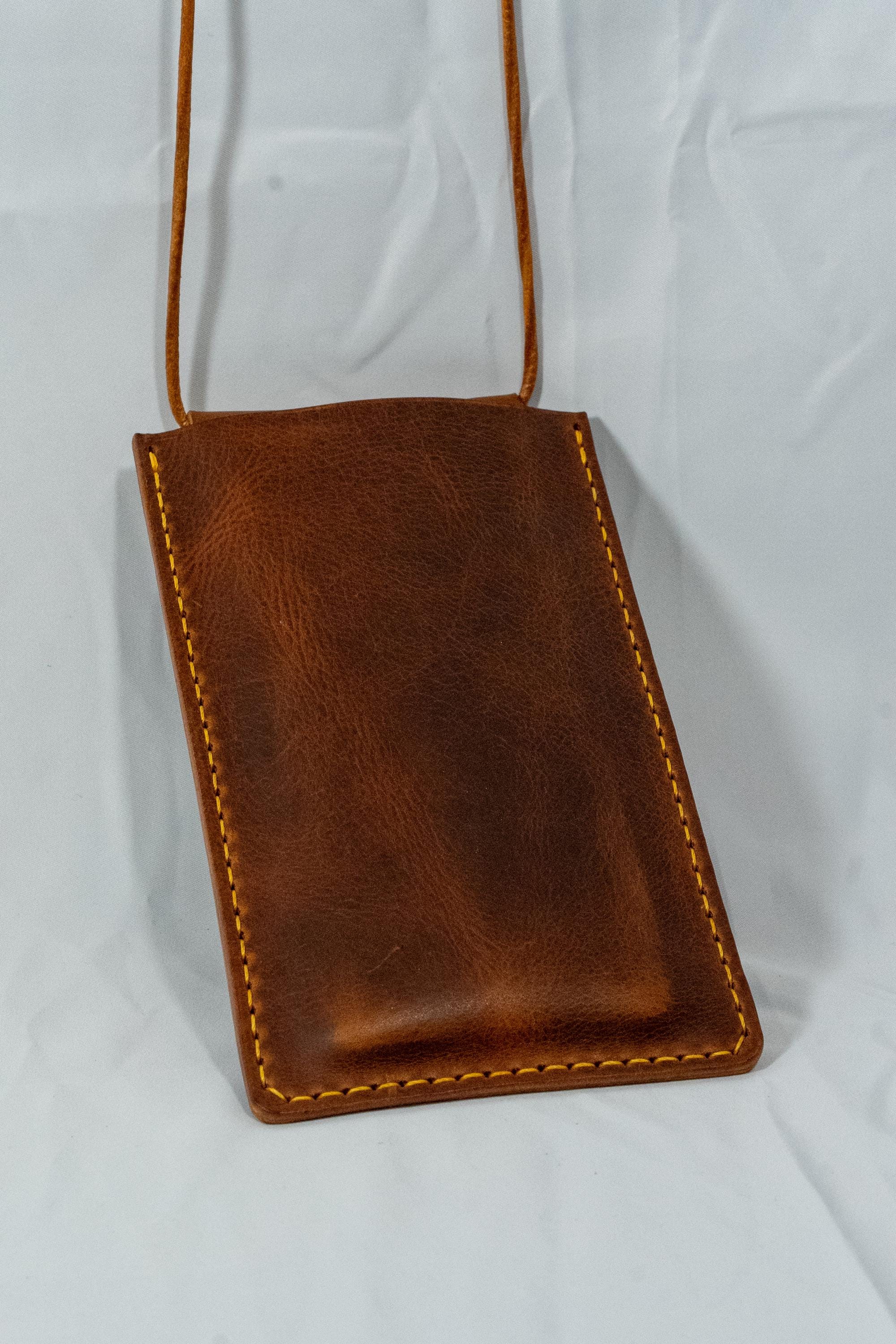 Artisan Italian Leather Phone Crossbody – Slim Card Holder Pouch for iPhone | Handmade