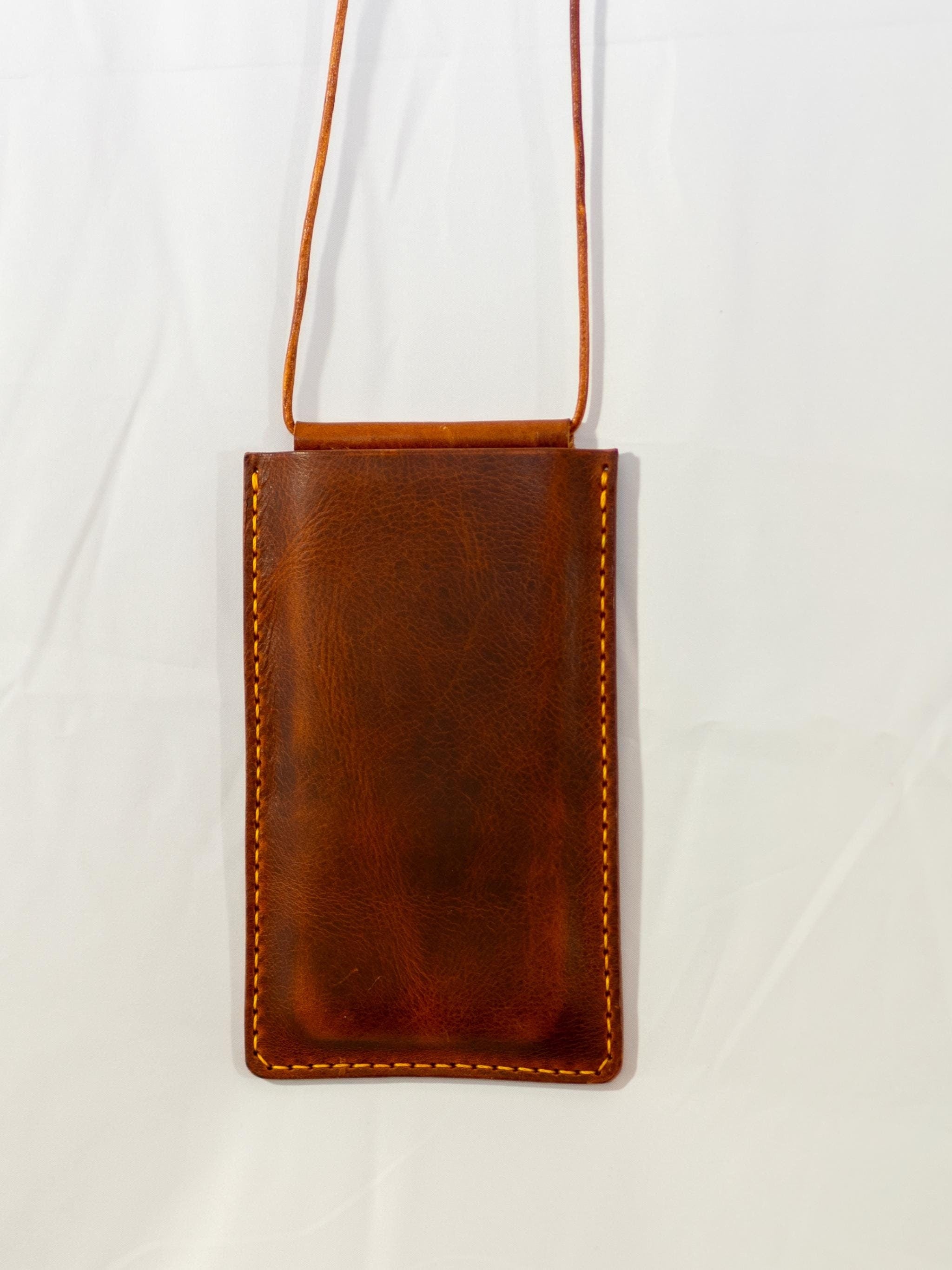 Artisan Italian Leather Phone Crossbody – Slim Card Holder Pouch for iPhone | Handmade