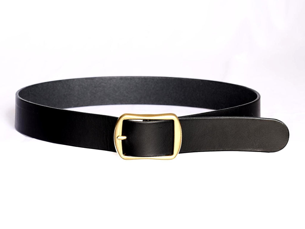 leather belt Handmade vegetable tanned Italian leather Polished Brass Buckle
