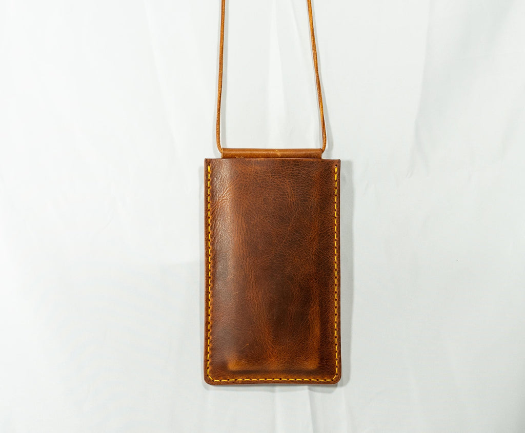 Artisan Italian Leather Phone Crossbody – Slim Card Holder Pouch for iPhone | Handmade