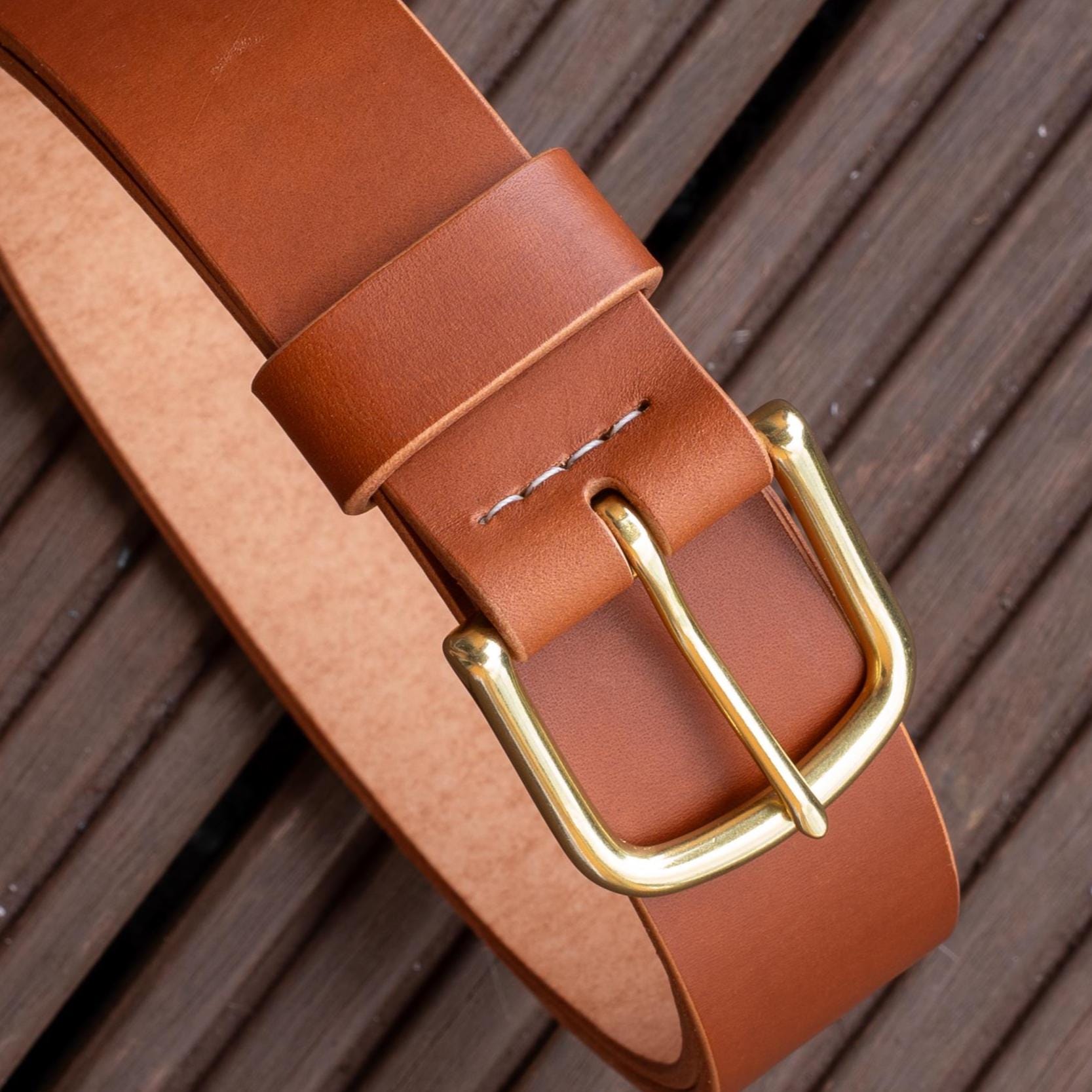 Custom-Made Leather Belt for women belt handmade leather belt | 2,5 / 3,2 / 3,8 cm jeans belt cognac leather belt | Gefit for her