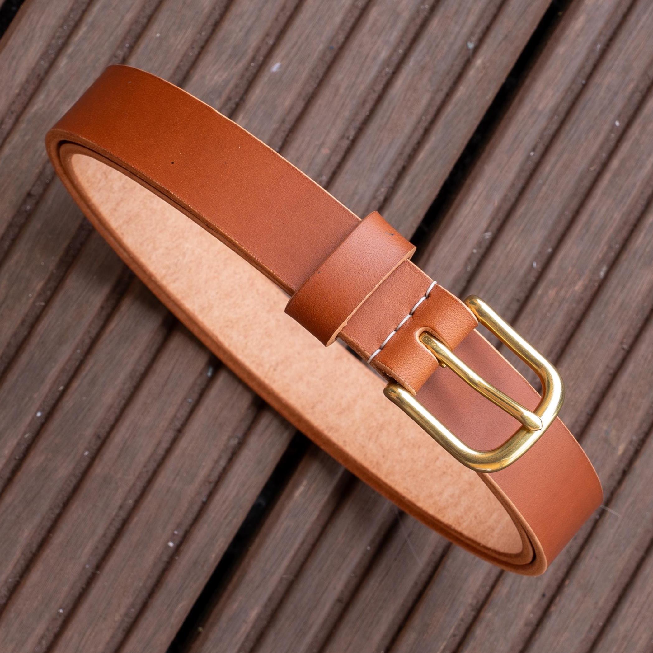 Custom-Made Leather Belt for women belt handmade leather belt | 2,5 / 3,2 / 3,8 cm jeans belt cognac leather belt | Gefit for her