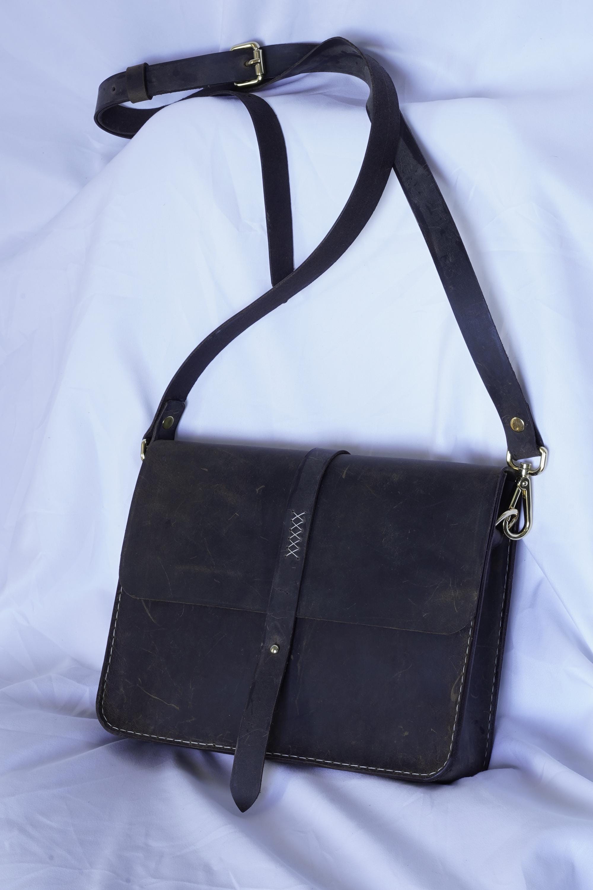 Handcrafted Leather Crossbody Bag from leather - Vintage leather bag - Saddle Stitched - Handmade leather bag