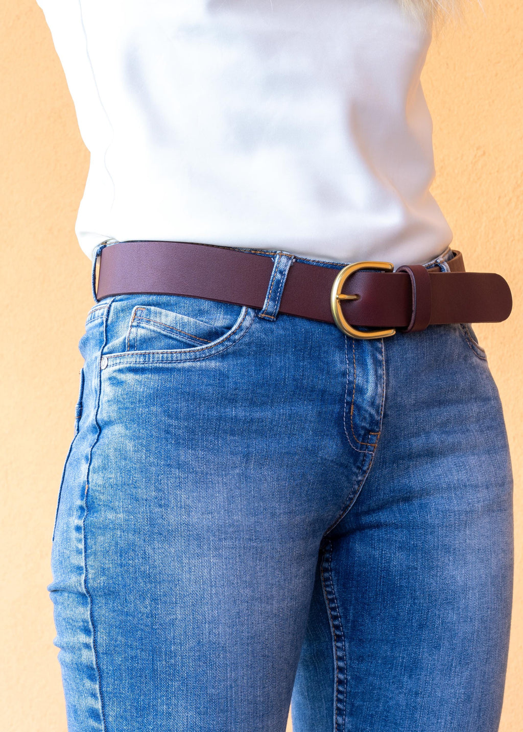 Custom-Made Leather Belt for women belt handmade women's leather belt | 2,5 ,3,2, 3,8 cm jeans belt Vintage leather belt | Gift for her