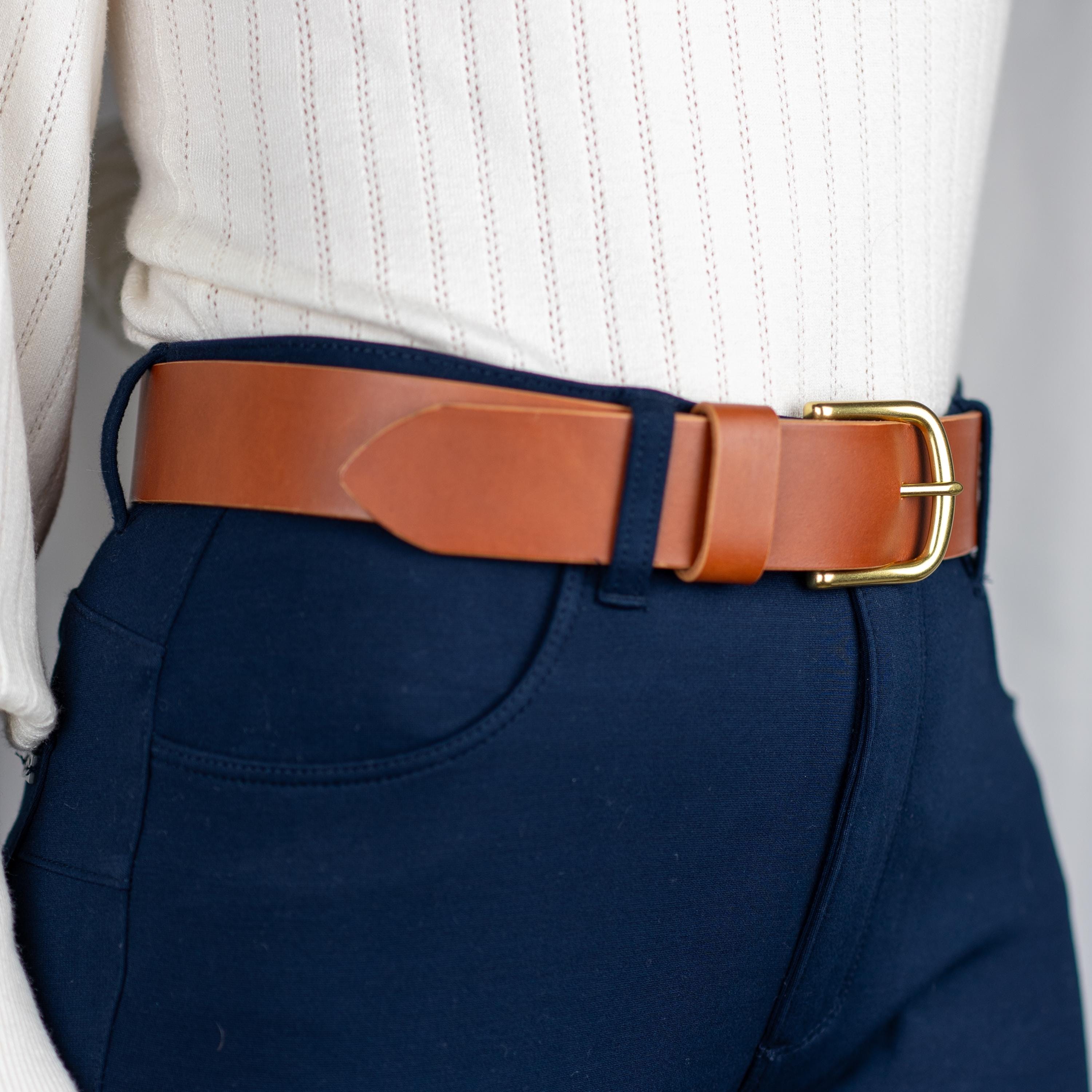 Custom-Made Leather Belt for women belt handmade leather belt | 2,5 / 3,2 / 3,8 cm jeans belt cognac leather belt | Gefit for her