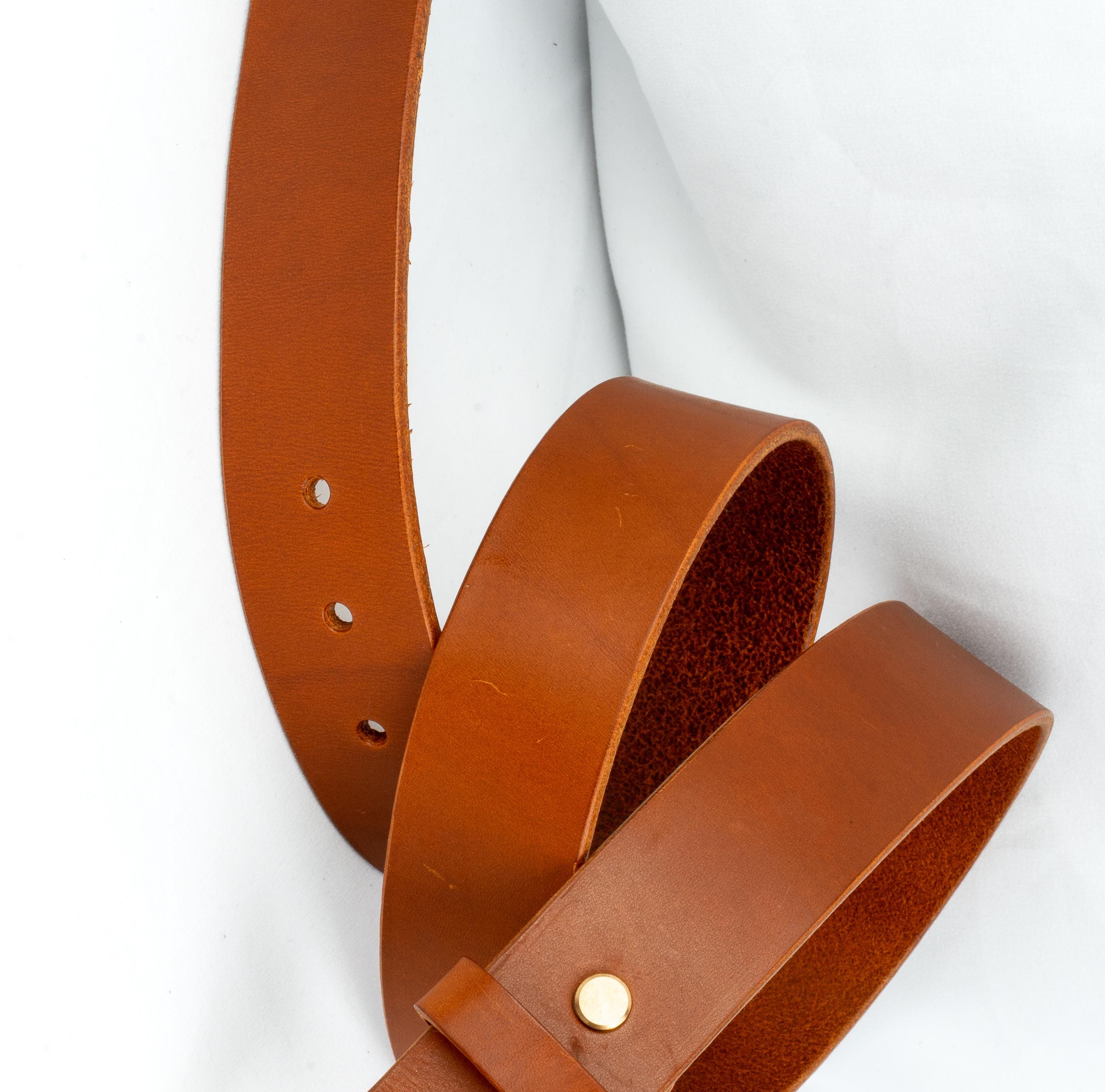 Women Men Leather Belt Custom | 3.8cm Vegetable Tanned | Unisex Jeans Belt | Jeans Belt | Cognac Belt