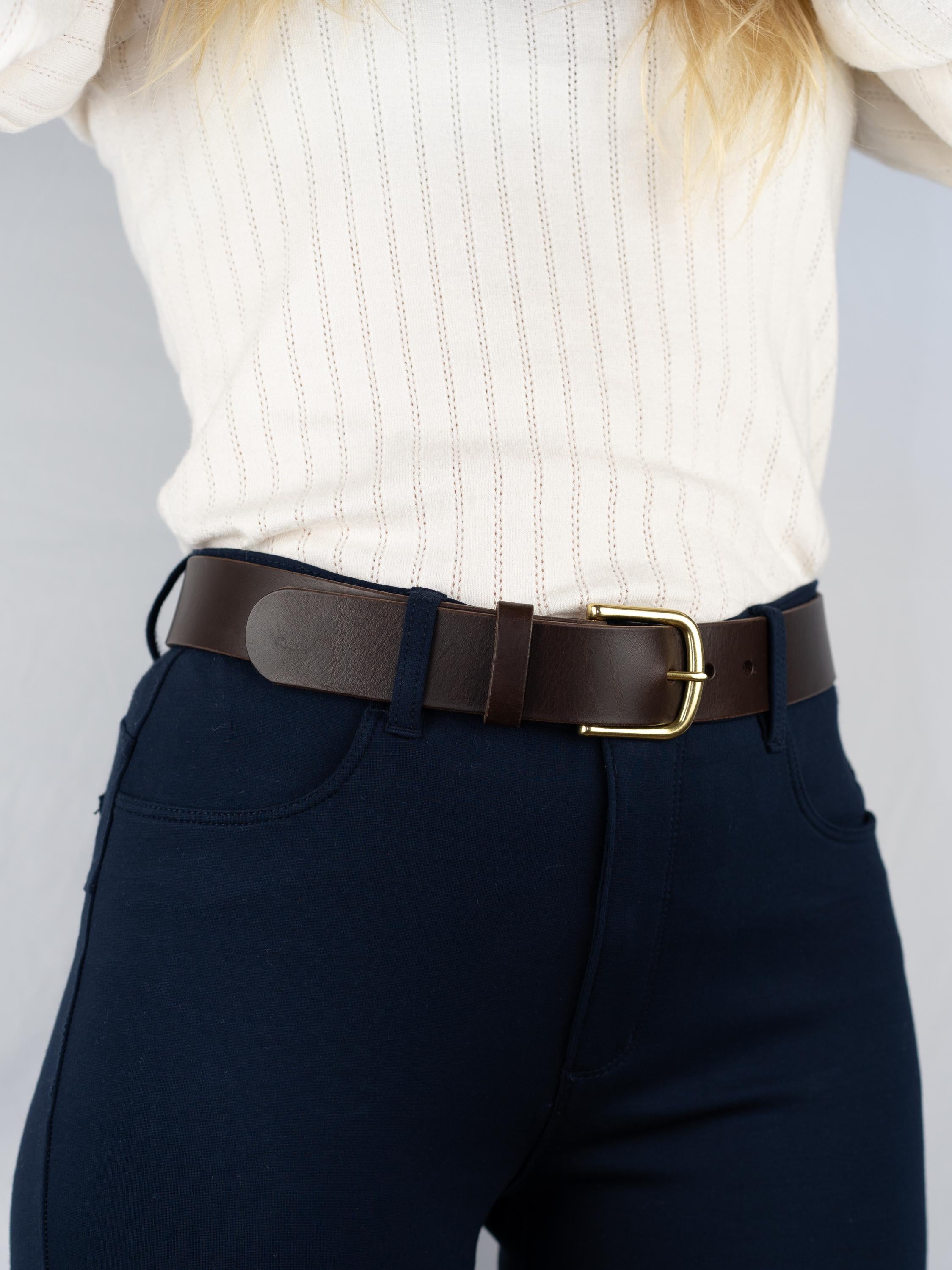 Women Men Leather Belt Custom | 3.8cm Vegetable Tanned | Unisex Jeans Belt | Jeans Belt | Brown Belt