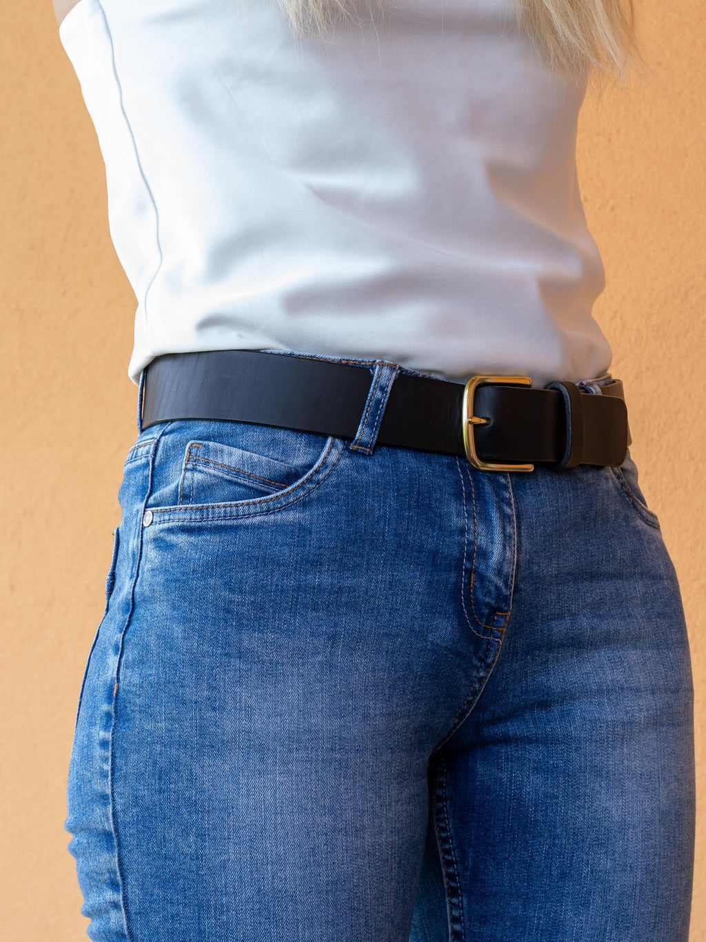 women leather belt costum-made belt for women leather belt vintage leather black belt brown / 3,8 cm made to order leather belt