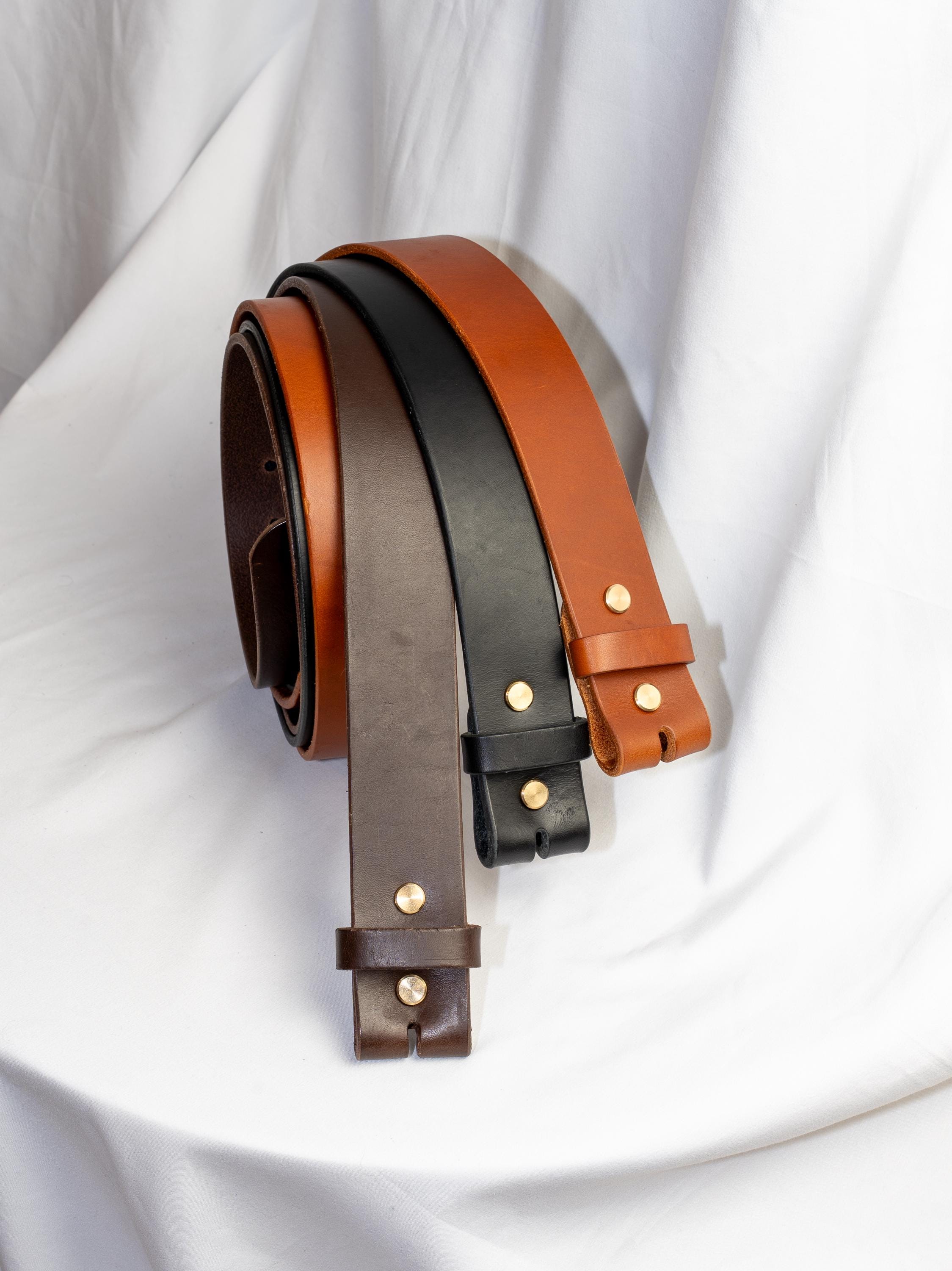Belt Blank for Buckle | Vegetable Tanned Leather Belt Strap | Tuscan Leather | Unfinished Belt 2cm 2.5cm 3cm 3.2cm 3.5cm 3.8cm 4cm