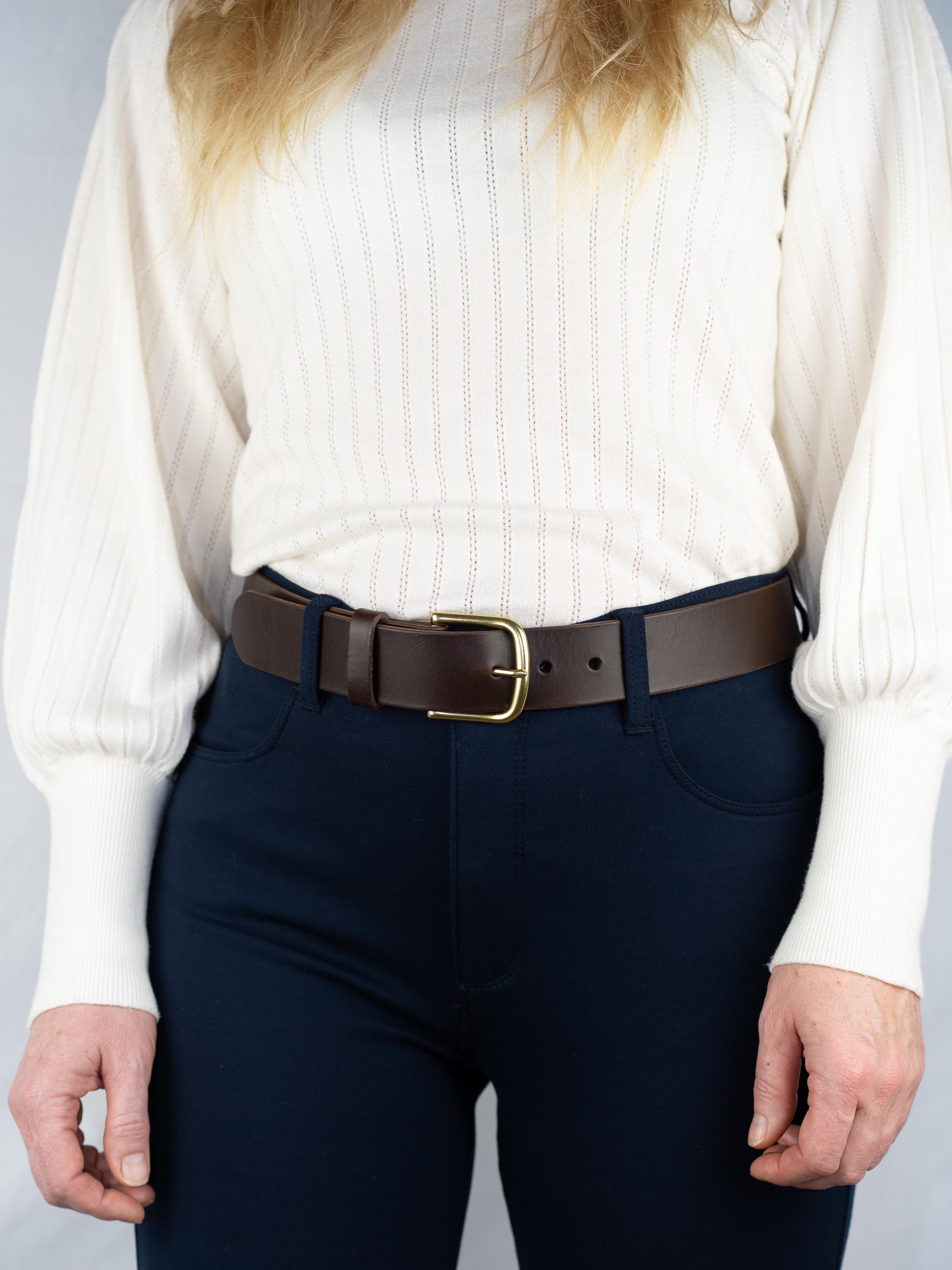 Women Men Leather Belt Custom | 3.8cm Vegetable Tanned | Unisex Jeans Belt | Jeans Belt | Brown Belt