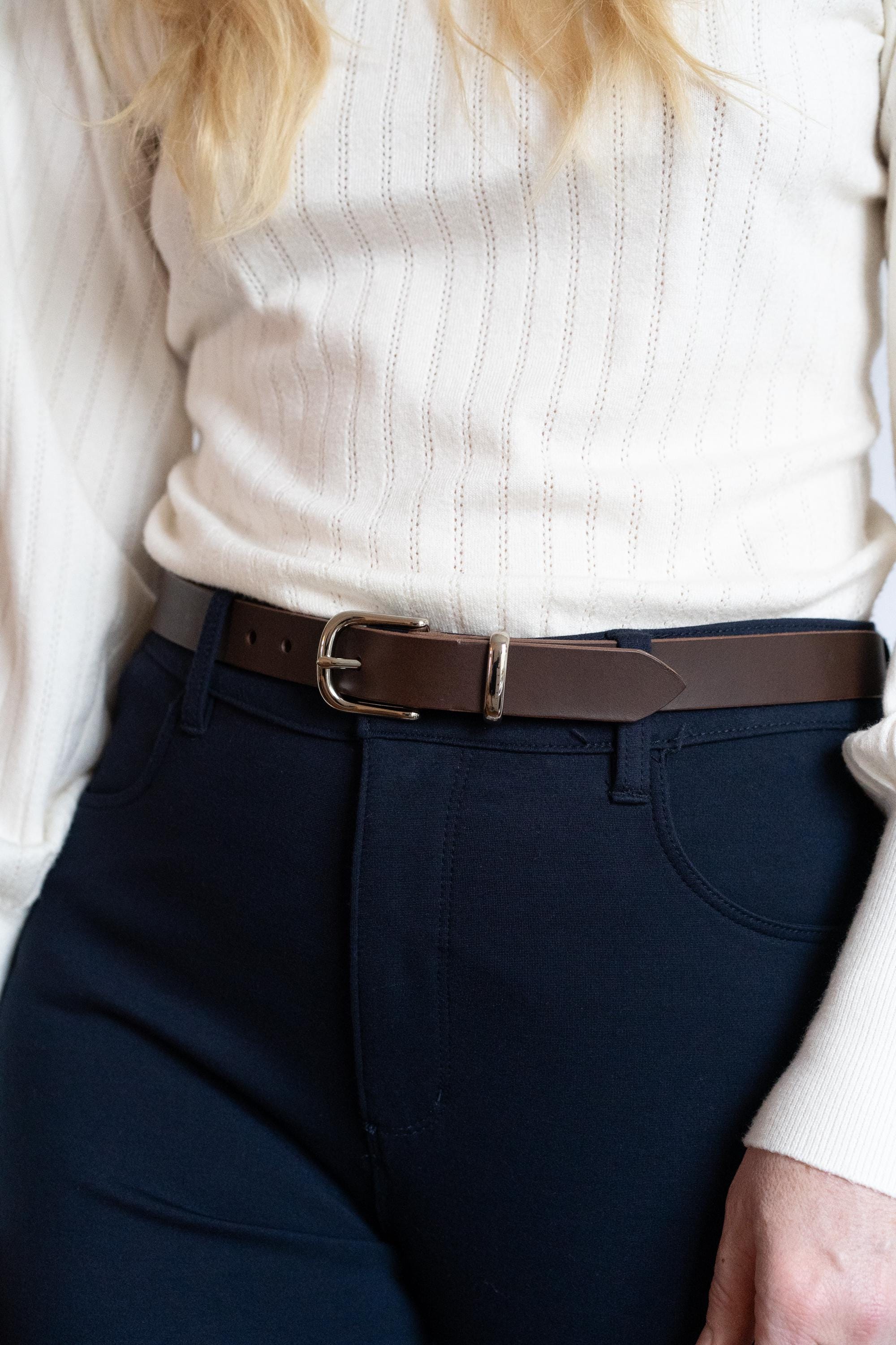 Custom-Made Leather Belt for women belt handmade women's leather belt | 2.5 cm jeans belt Vintage leather belt | Gift for her Luxury belt
