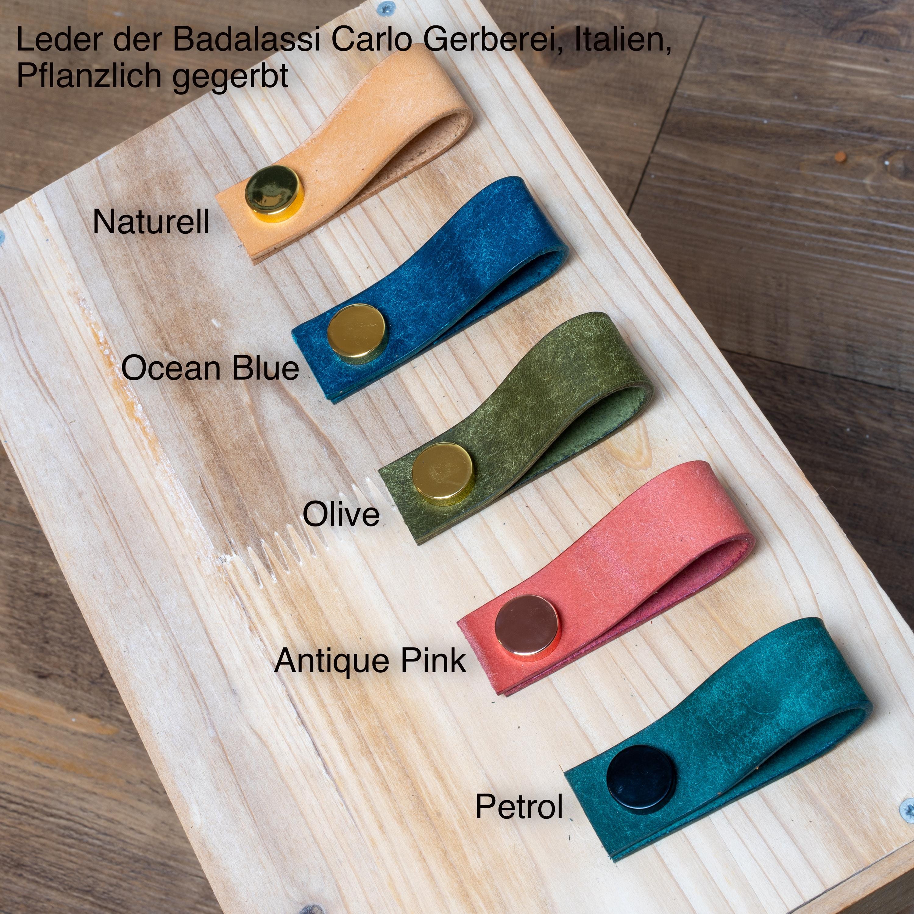 Handmade Leather Handles | Drawer Pulls & Cabinet Knobs | For IKEA Pax Kallax Hemnes | Vegetable Tanned Leather | Made in Germany
