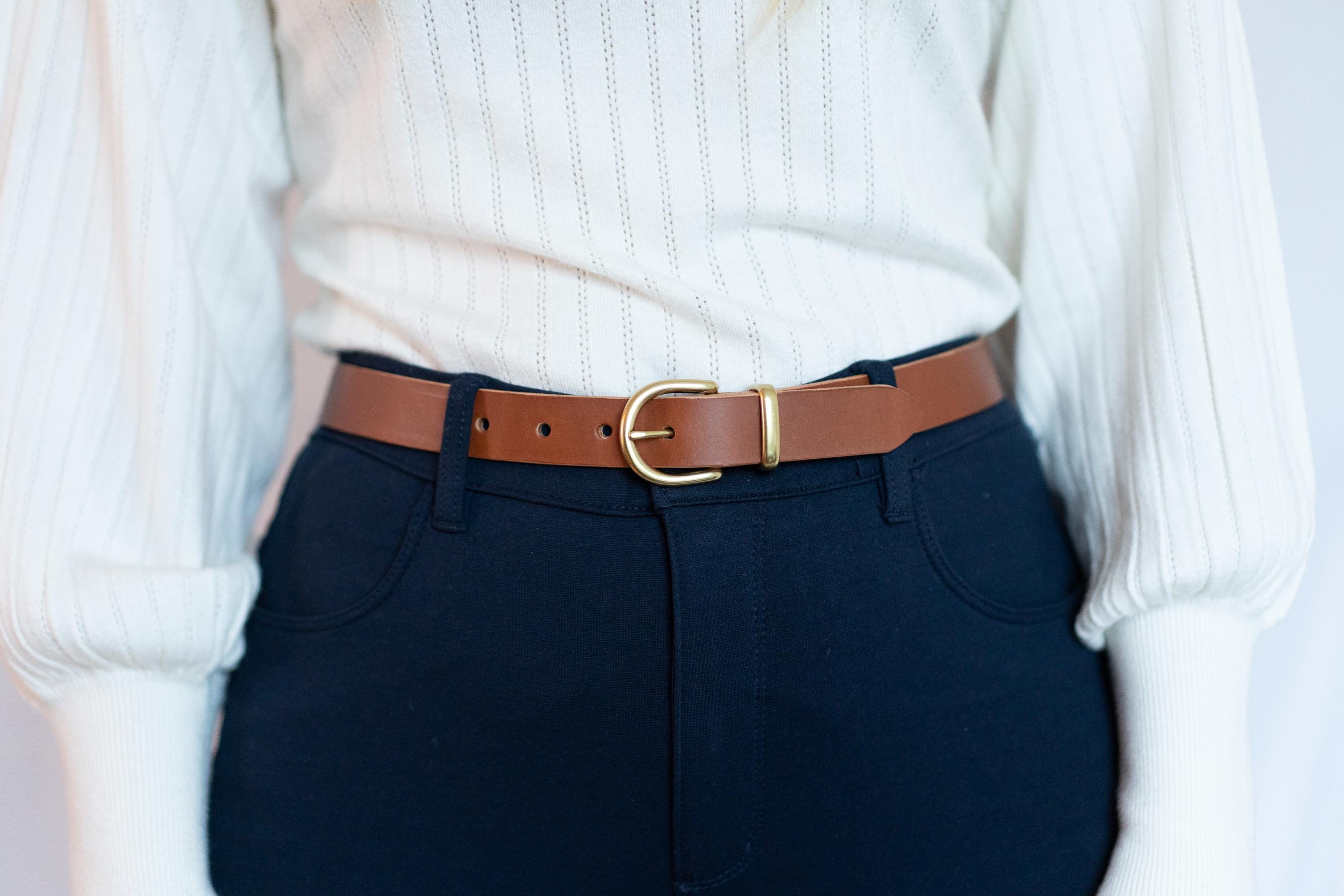 Custom-Made Leather Belt for women belt handmade women's leather belt | 2.5 cm jeans belt Vintage leather belt | Gift for her Luxury belt