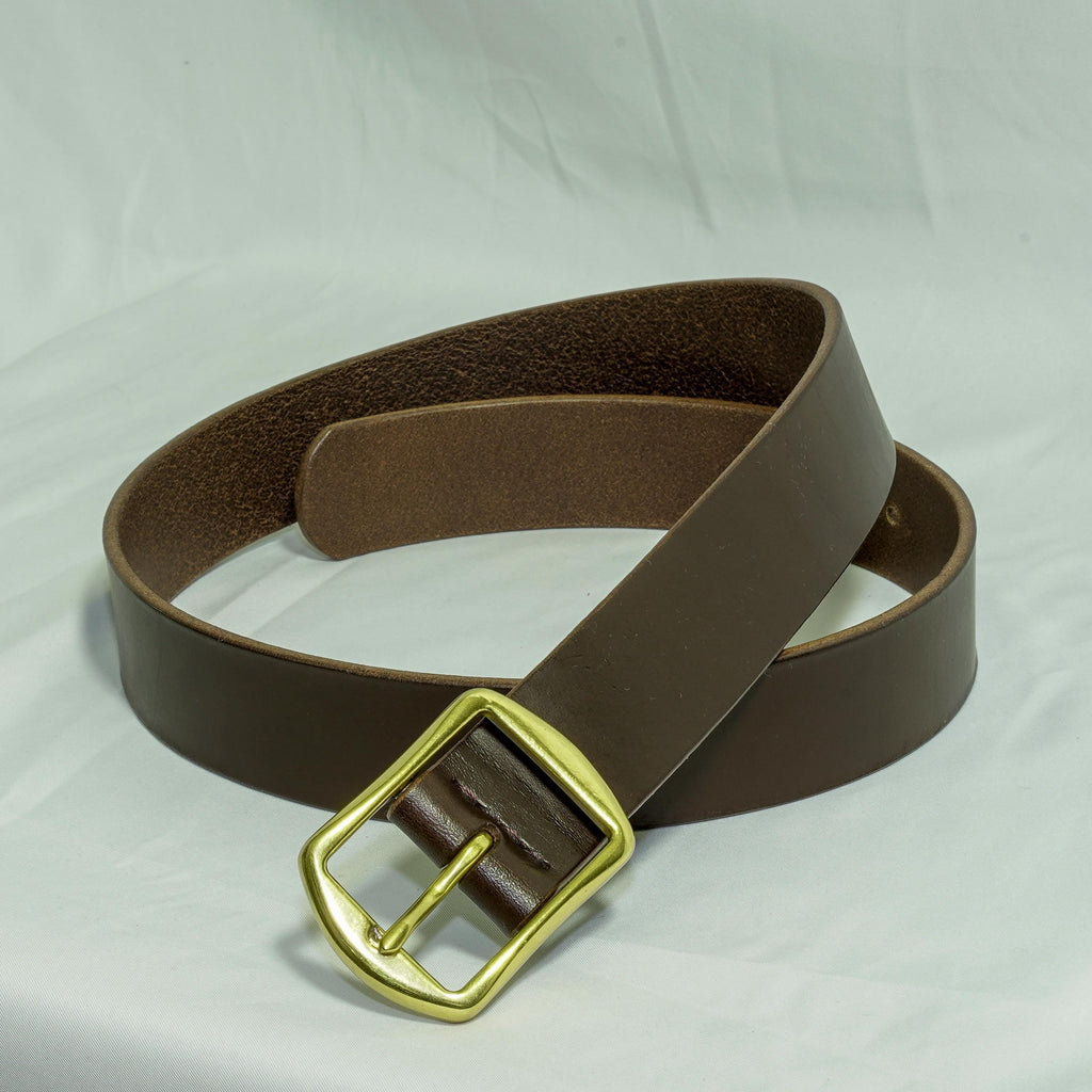 Handmade Leather Belt for Women from Vegetable-Tanned Premium Leather | Handcrafted 3.5 cm Belt | Black or Brown Belt | Natural Leather