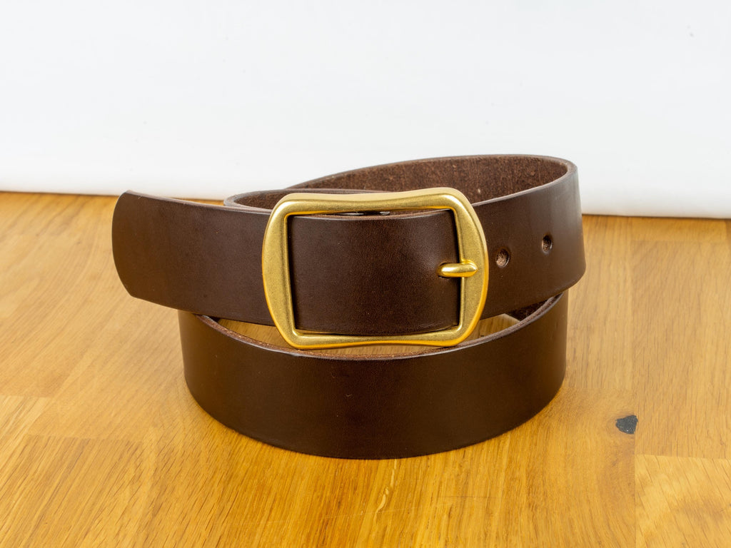 Handmade Leather Belt for Women from Vegetable-Tanned Premium Leather | Handcrafted 3.5 cm Belt | Black or Brown Belt | Natural Leather