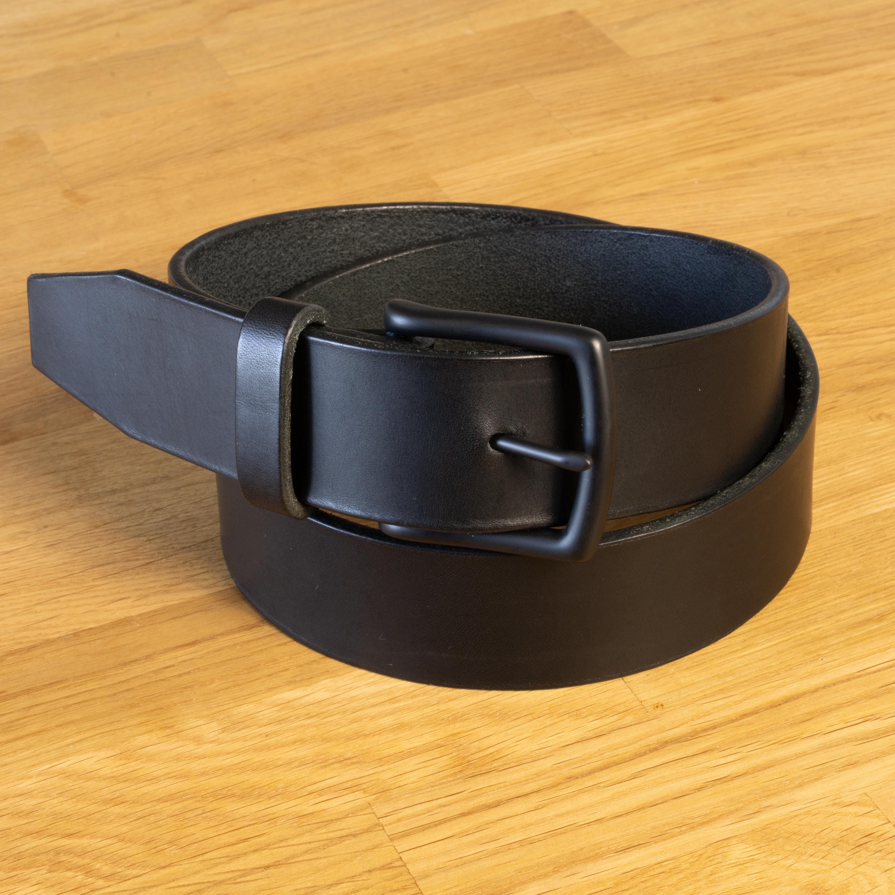 Men leather belt costum-made belt for men leather belt vintage leather black belt / 3,8 cm leather belt