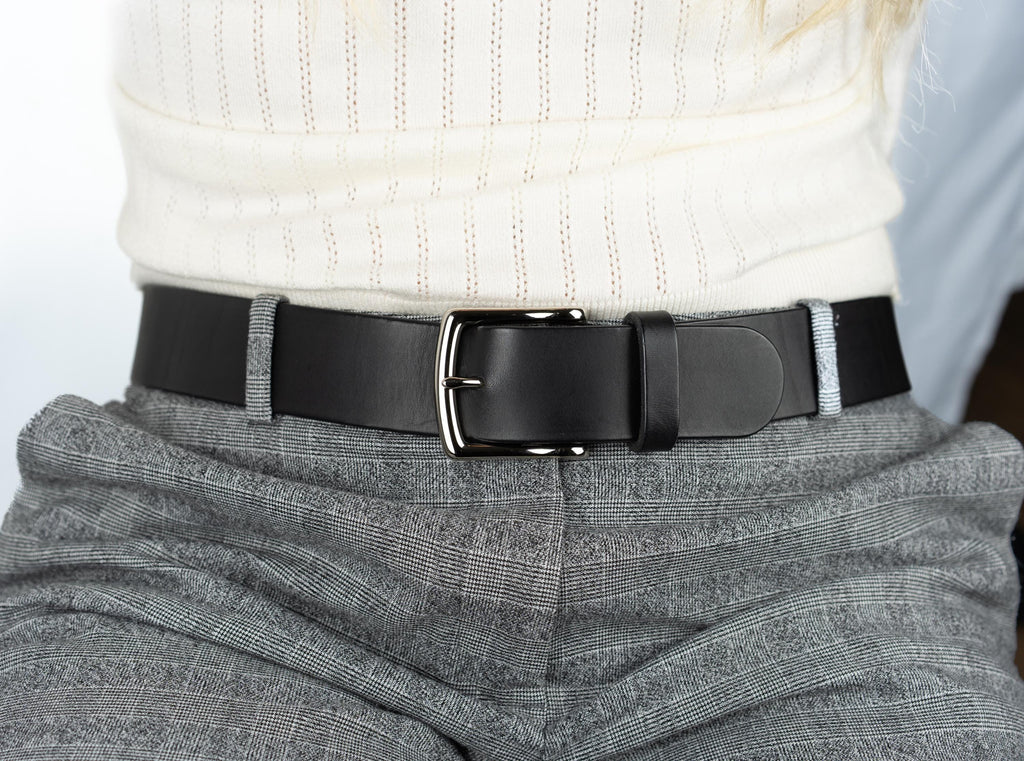 Men leather belt costum-made belt for men leather belt vintage leather black belt / 3,8 cm leather belt