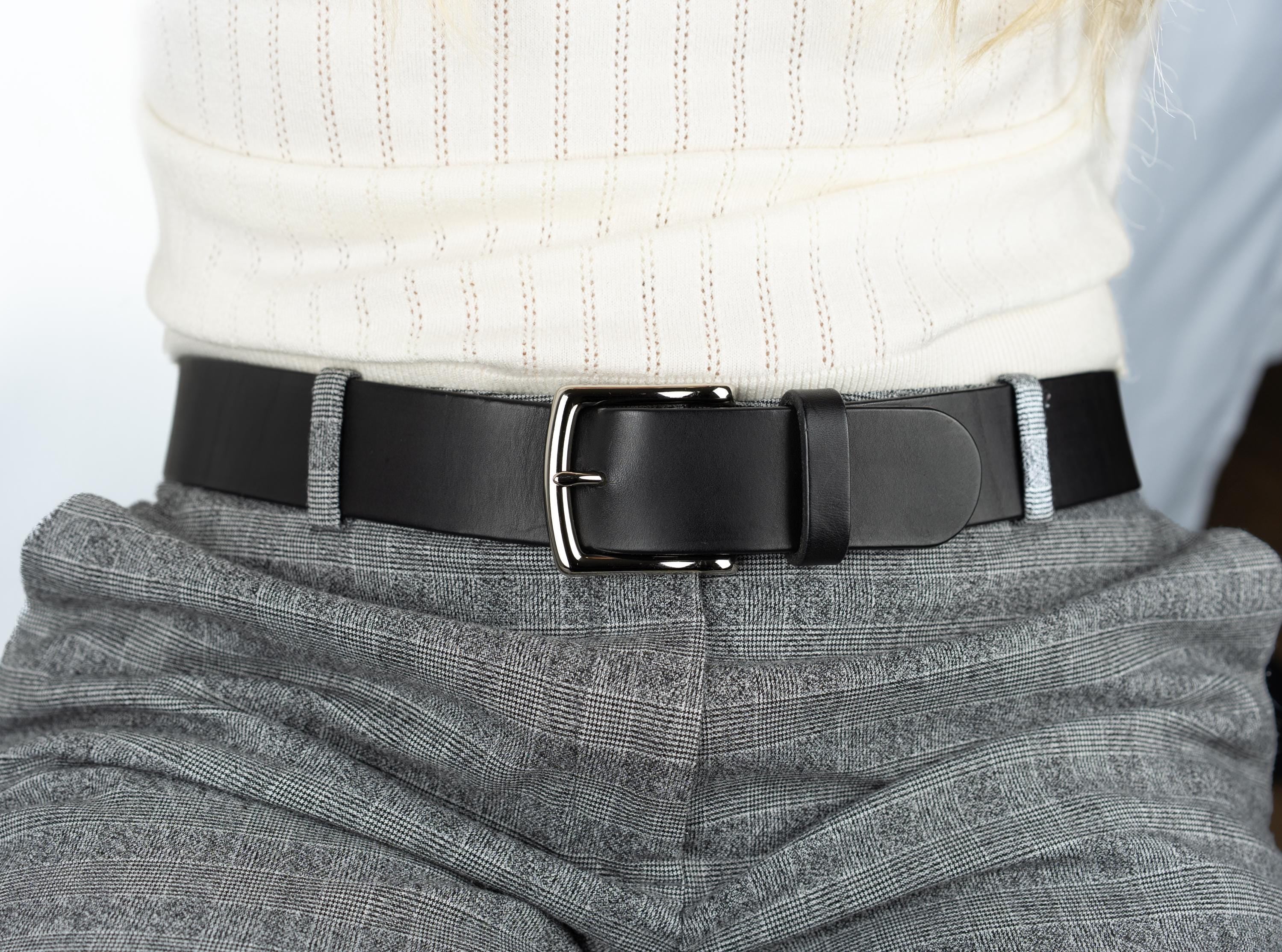 Men leather belt costum-made belt for men leather belt vintage leather black belt / 3,8 cm leather belt